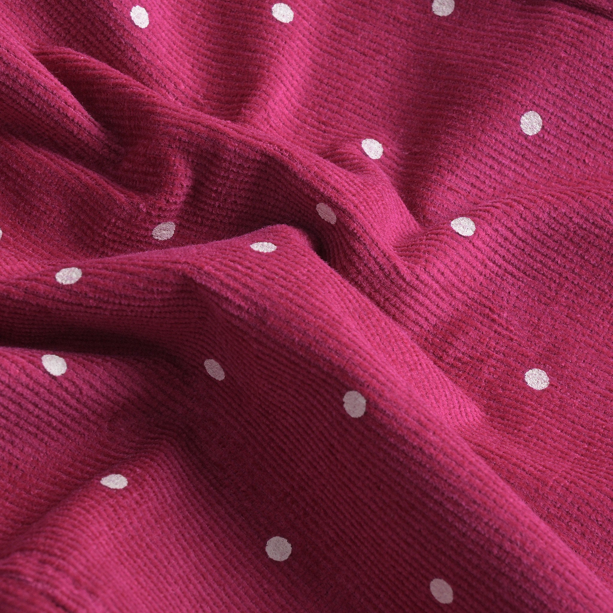 Pink Polka Corduroy Flared Pants