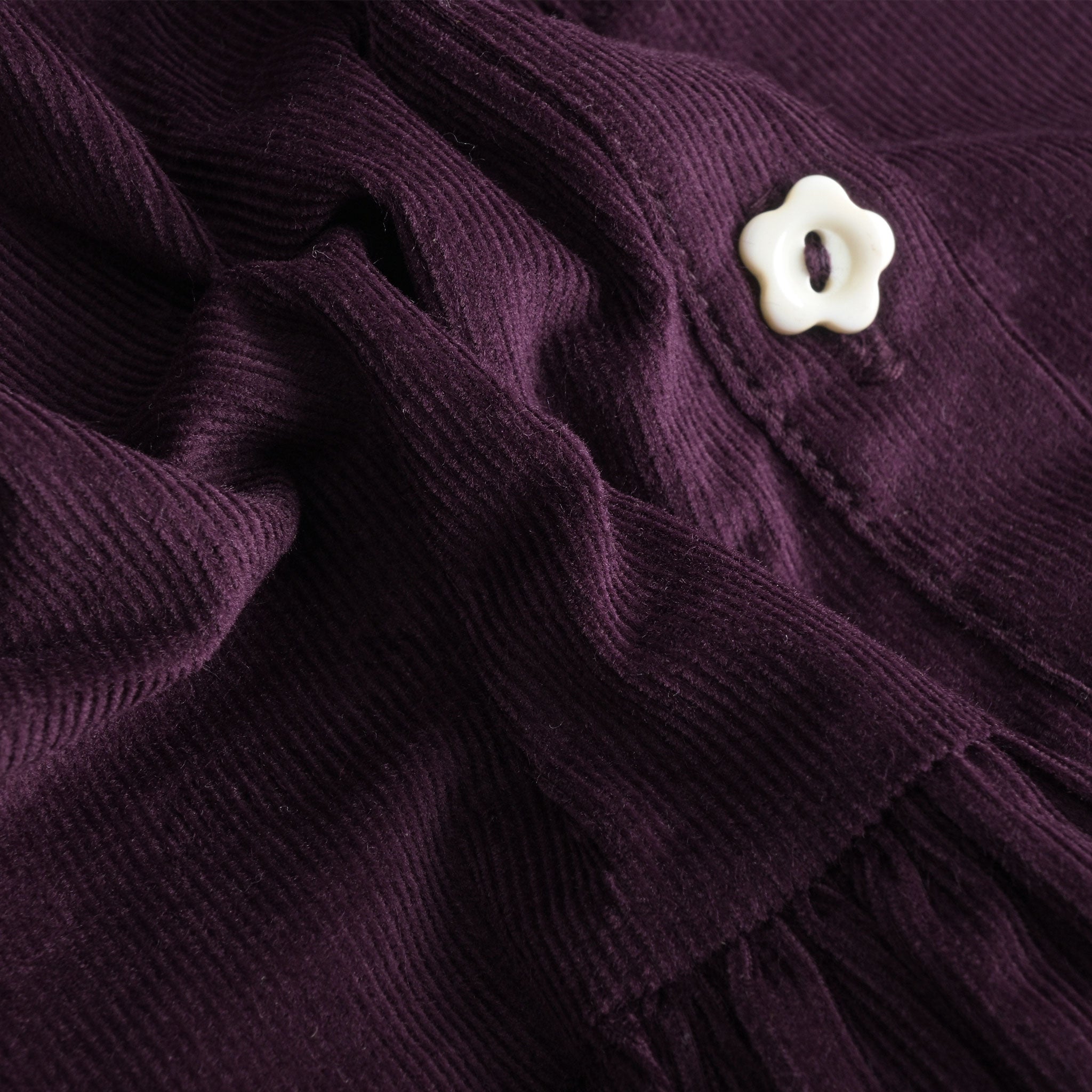 Floral Ruffle Corduroy Dress