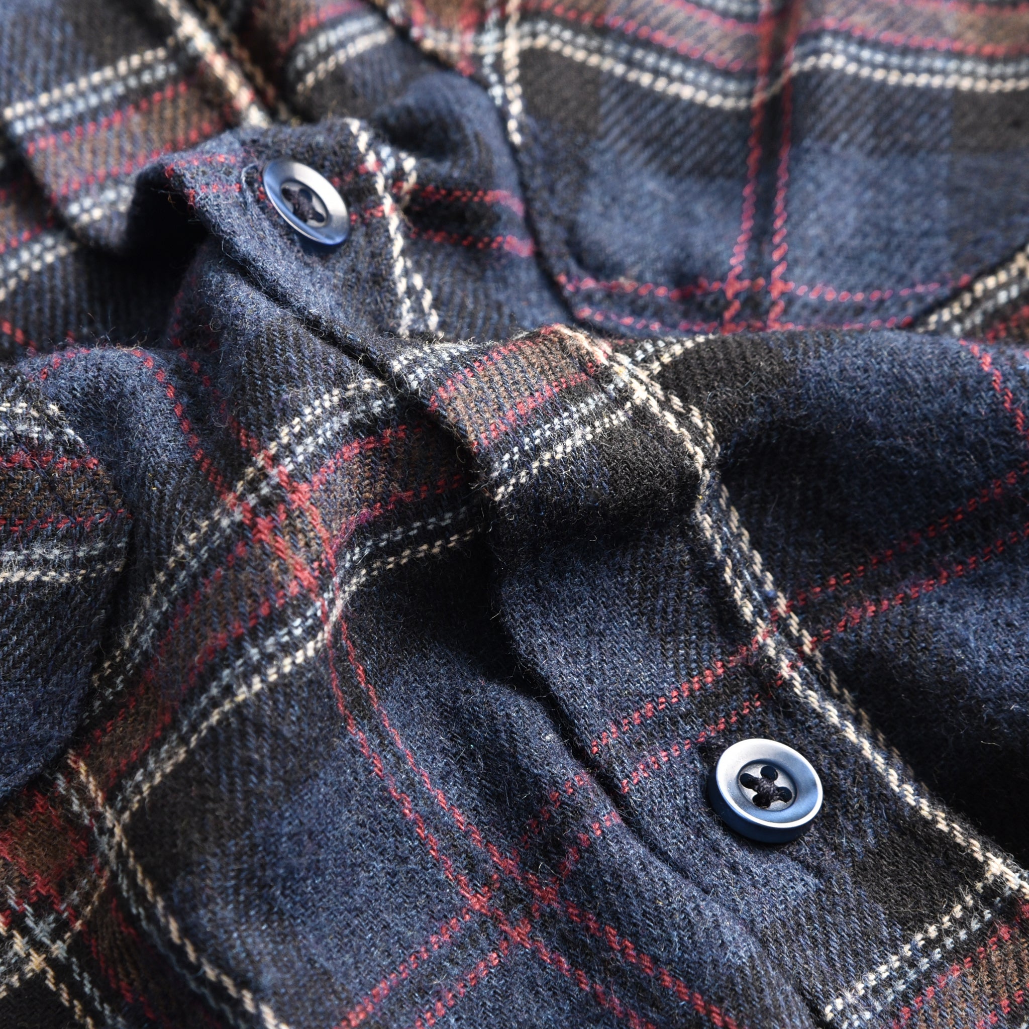 Navy Flannel Plaided Shirt