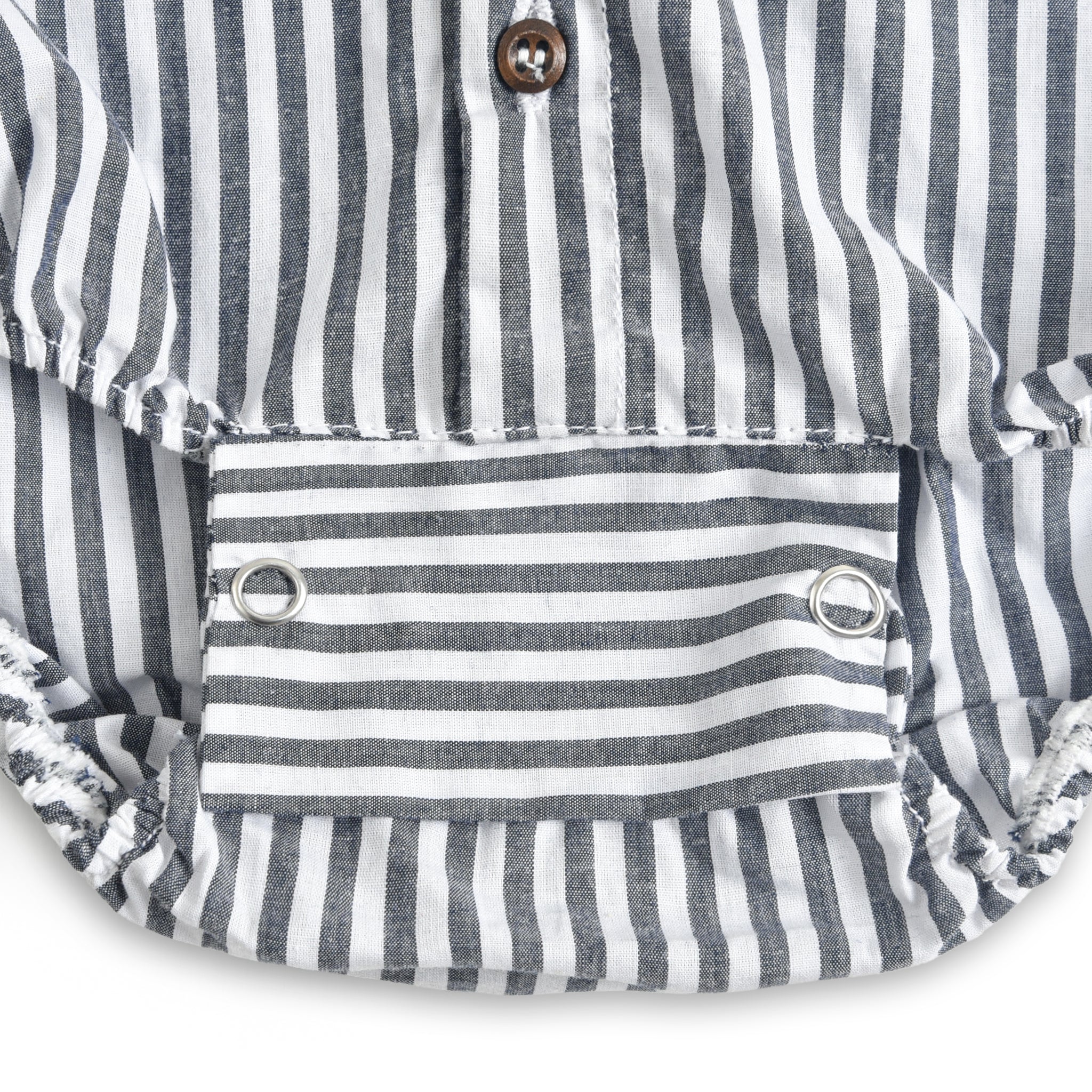 Grey Striped Romper Shirt