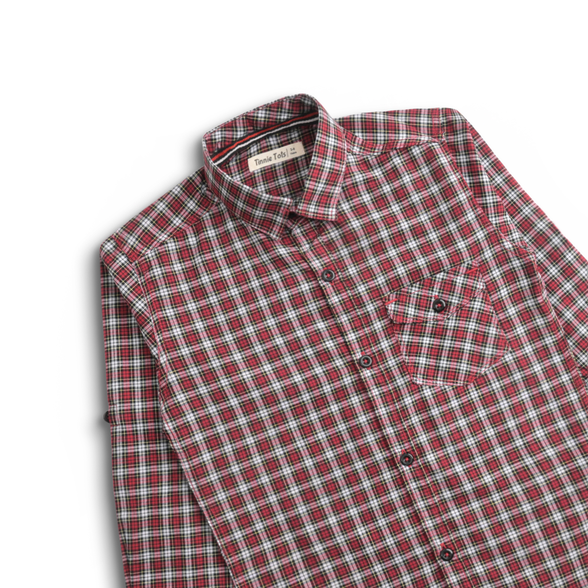 Maroon & Grey Checkered Casual Shirt