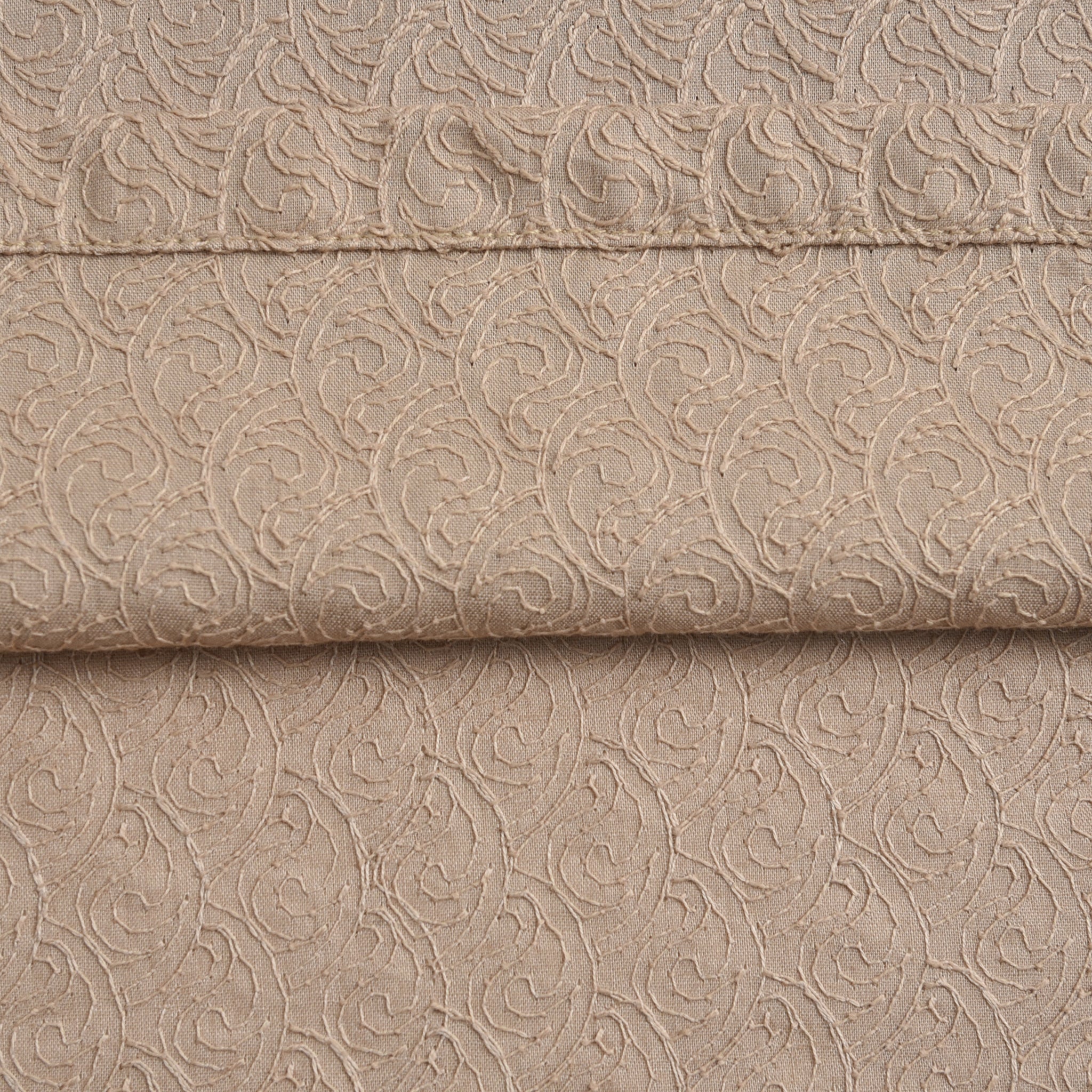 Khaki Embroidered Kurta