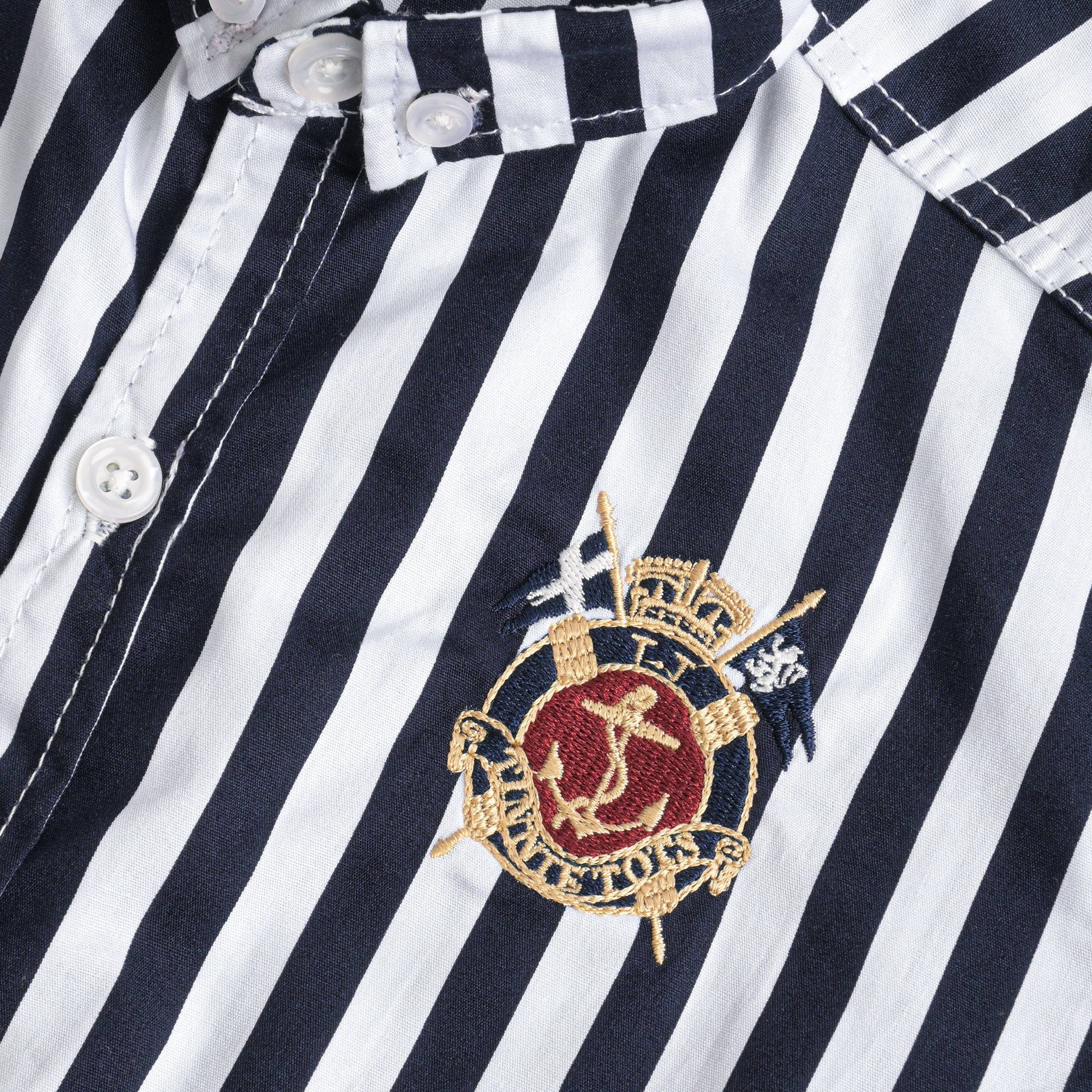 Navy Striped Full Sleeves Shirt