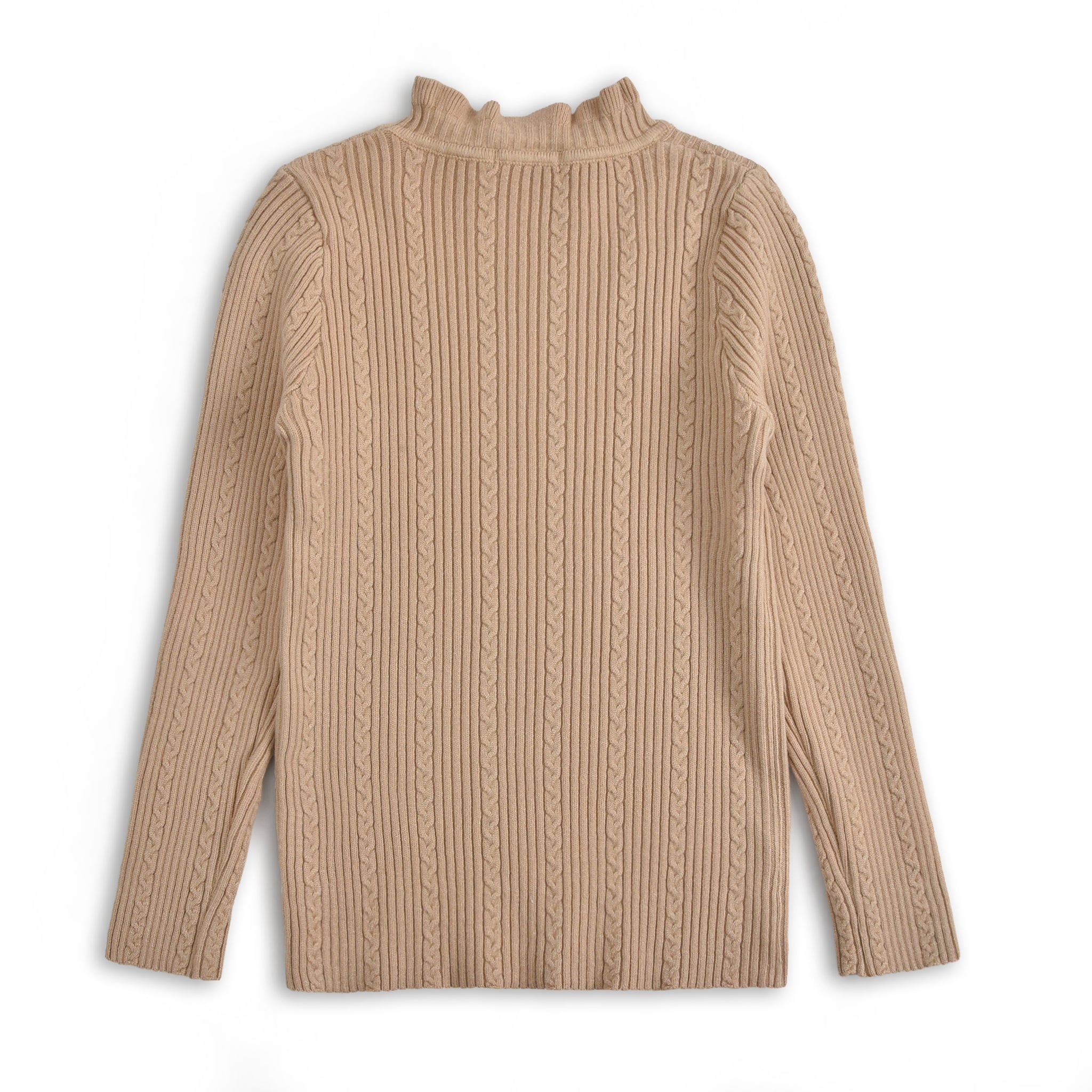 Camel Brown Mock Neck Sweater