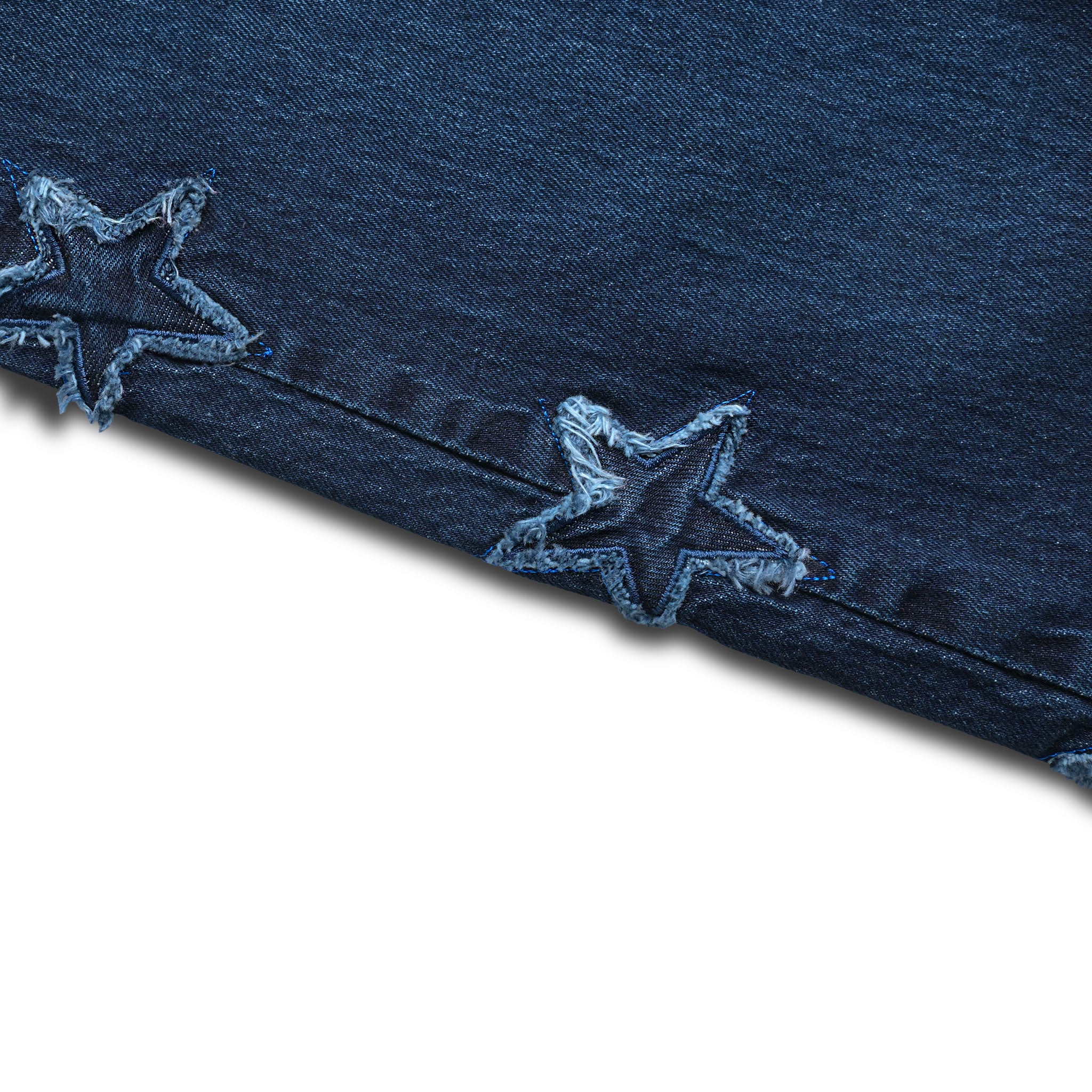 Star Patchwork Wide-leg Jeans