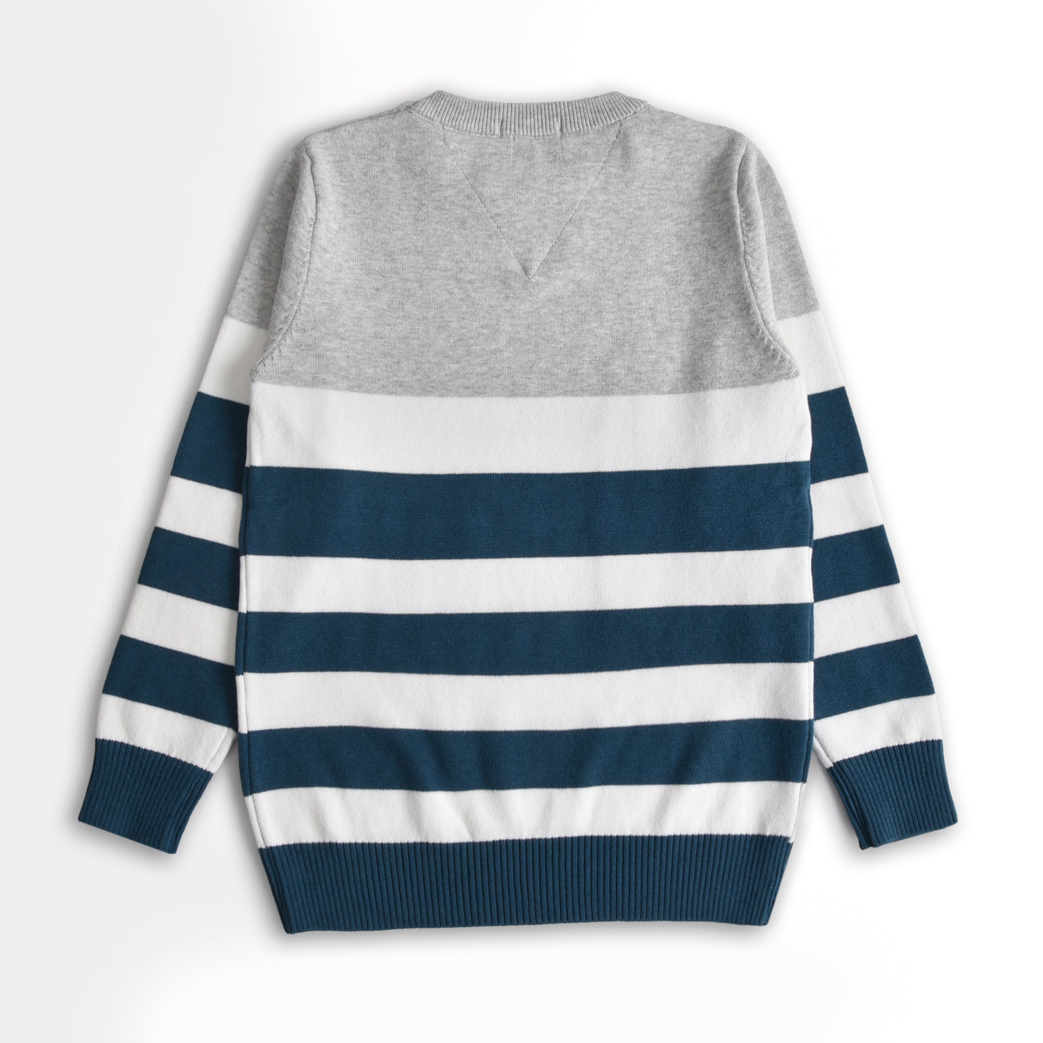 Teal & Grey Striped Sweater