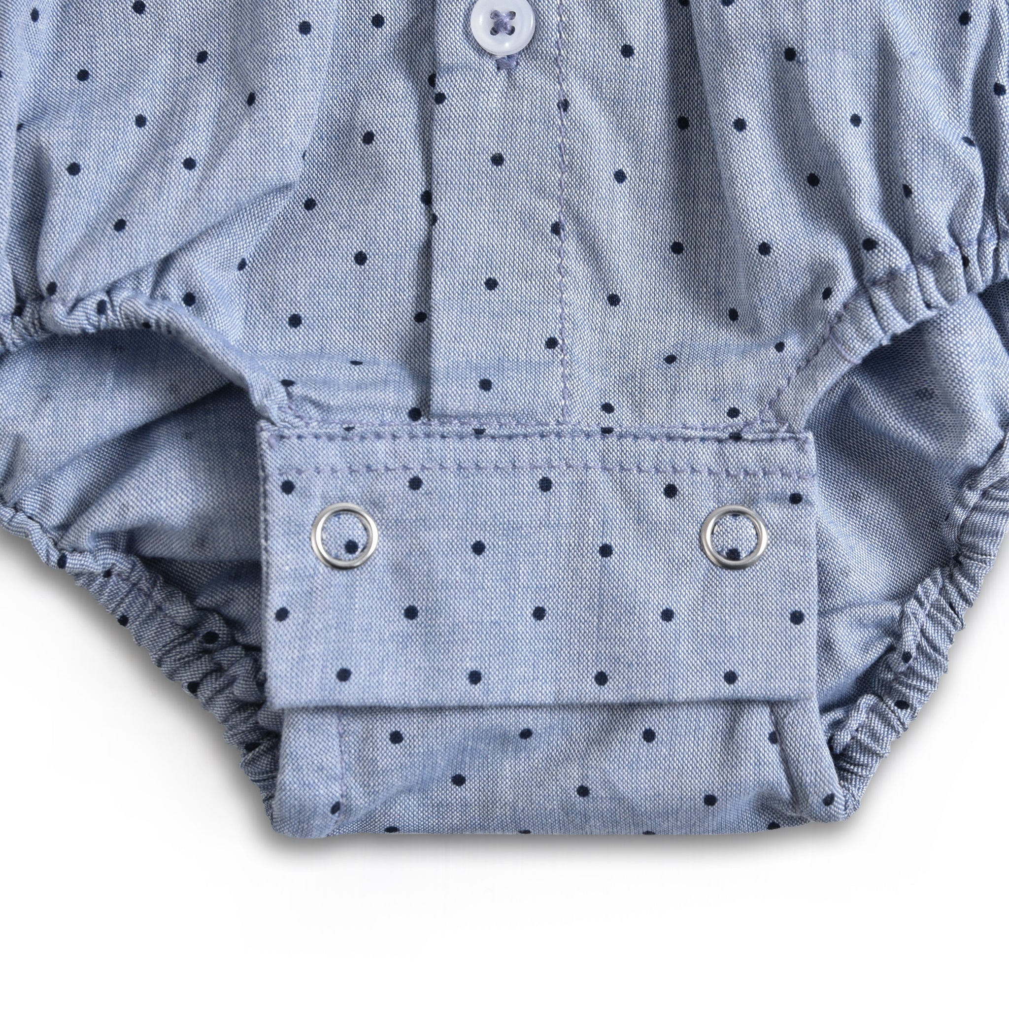 Blue Dotted Romper Shirt