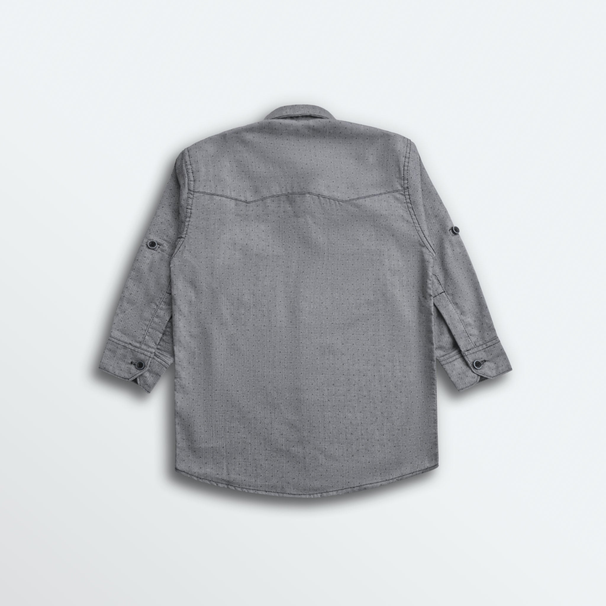 Grey Doted Full Sleeves Shirt