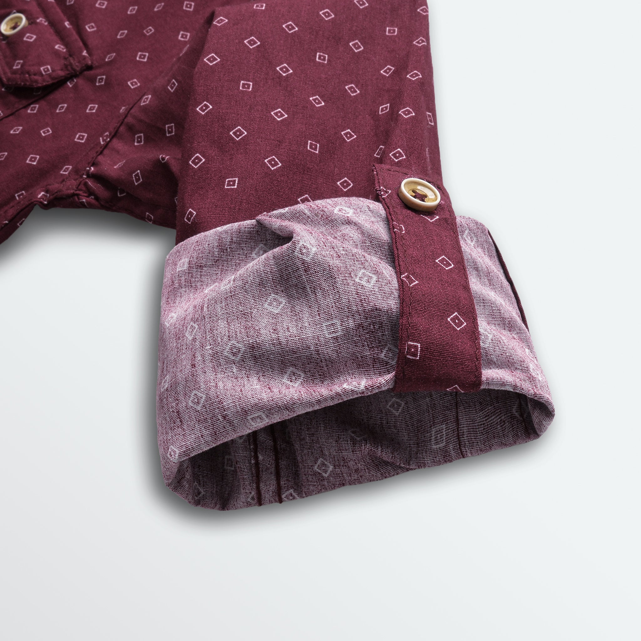 Maroon Doted Full Sleeves Shirt