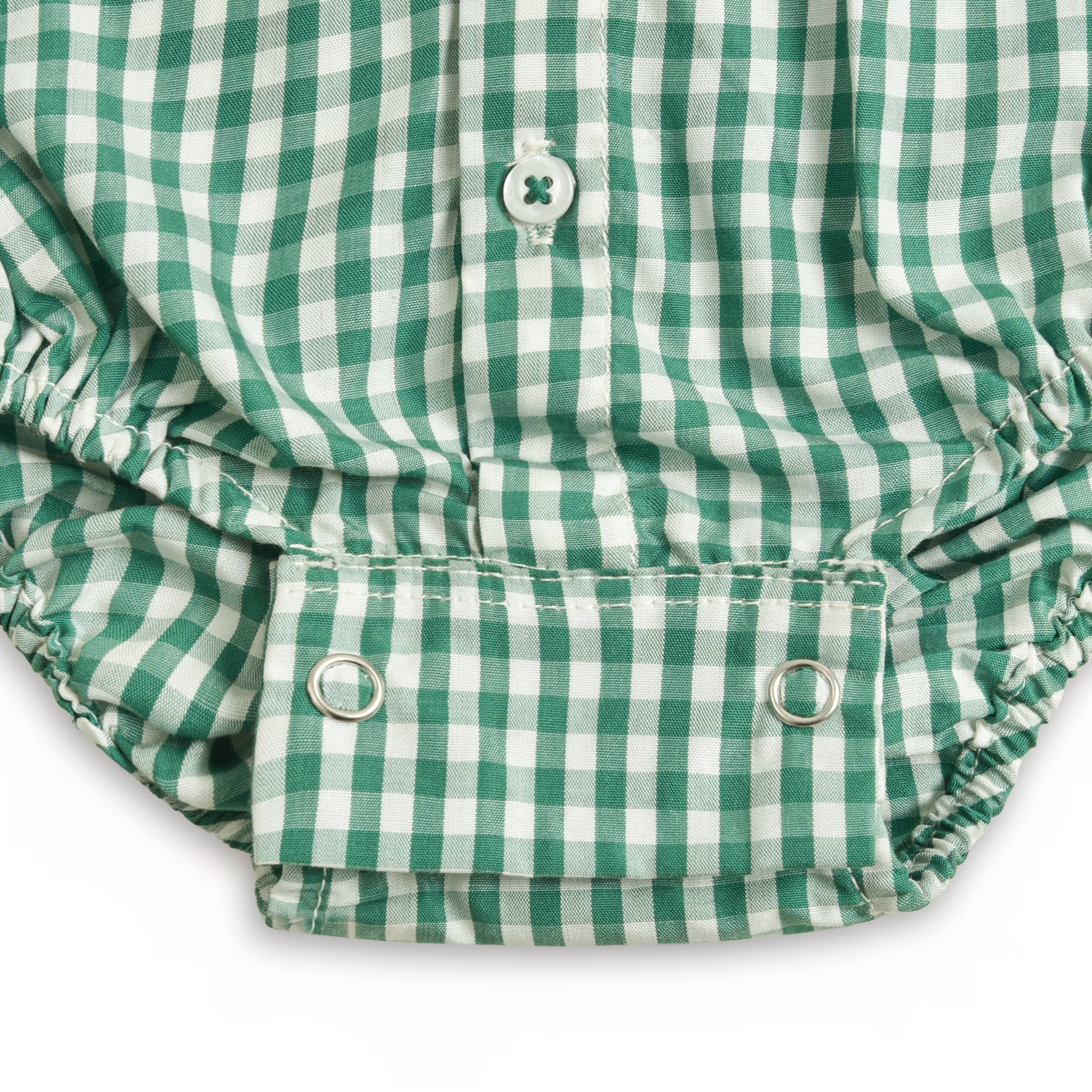Green Checkered Romper Shirt
