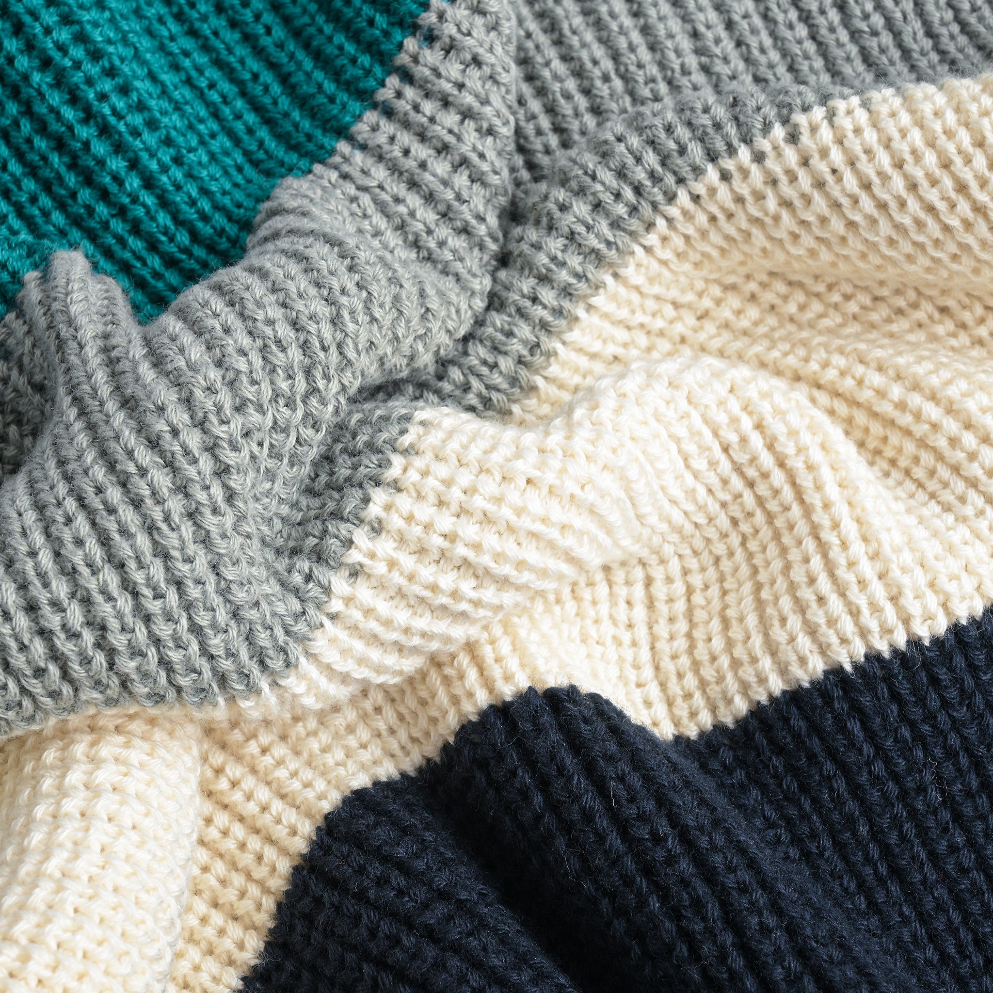 Aqua Striped Chunky Knit Sweater