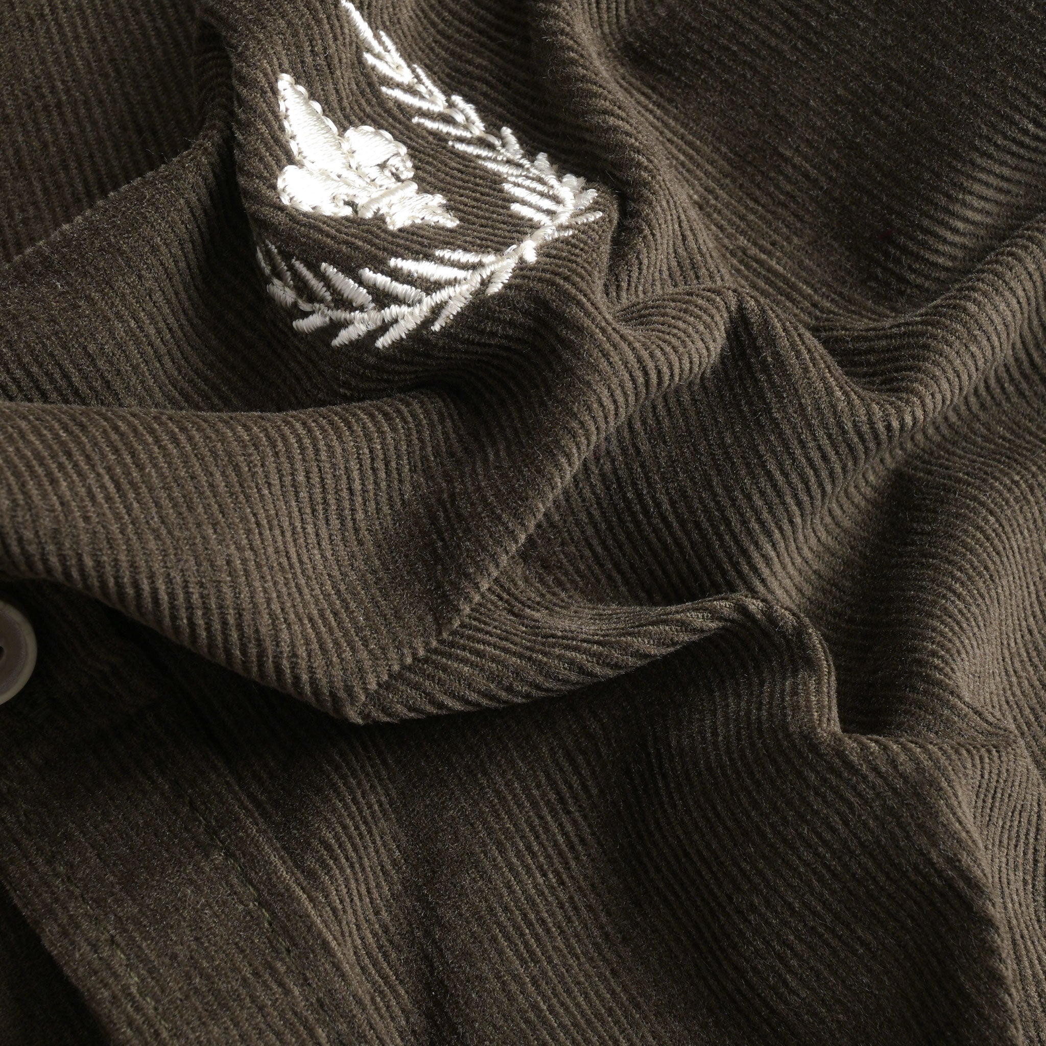 Olive Corduroy Full Sleeves Shirt