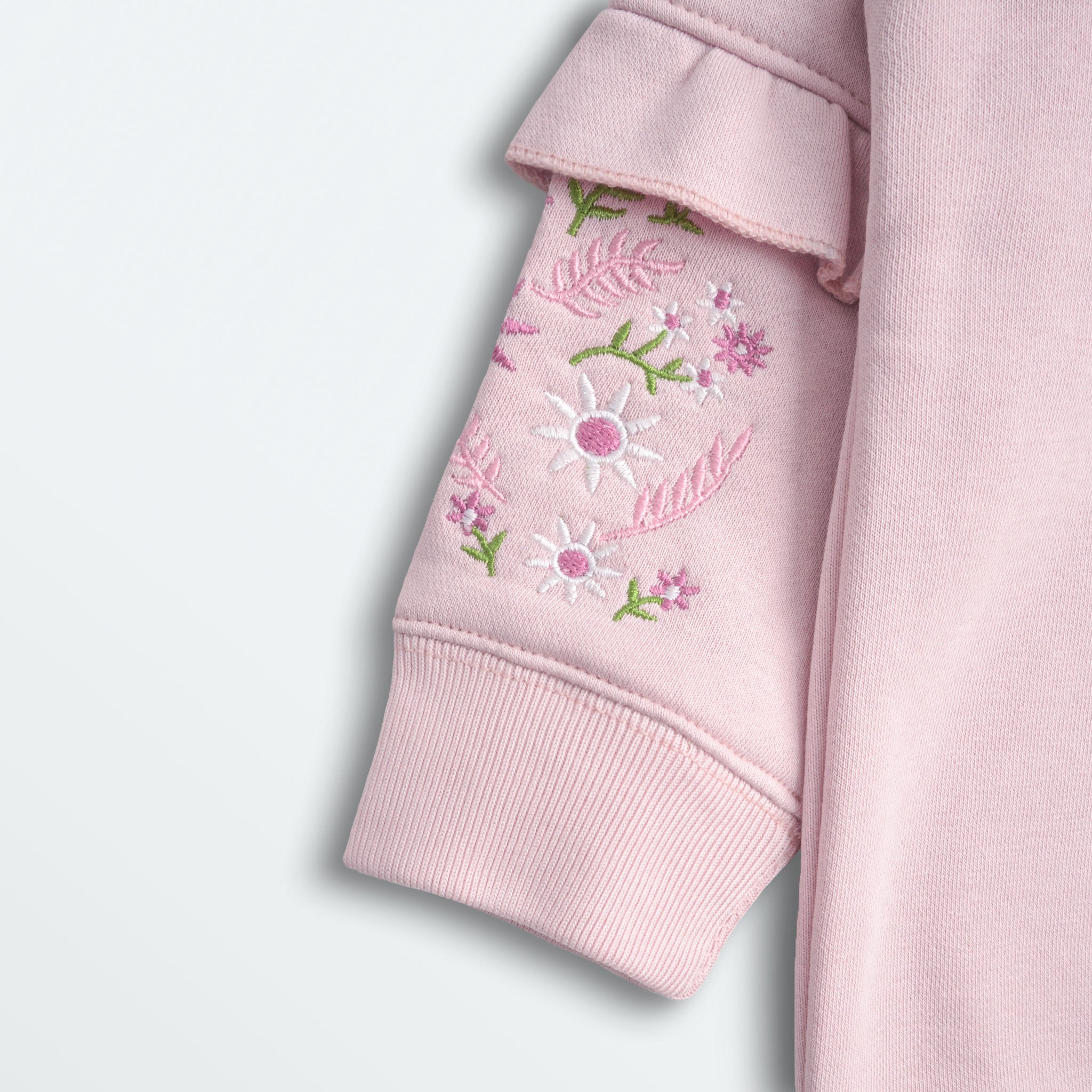 Pastel Pink Embroidered Sweatshirt