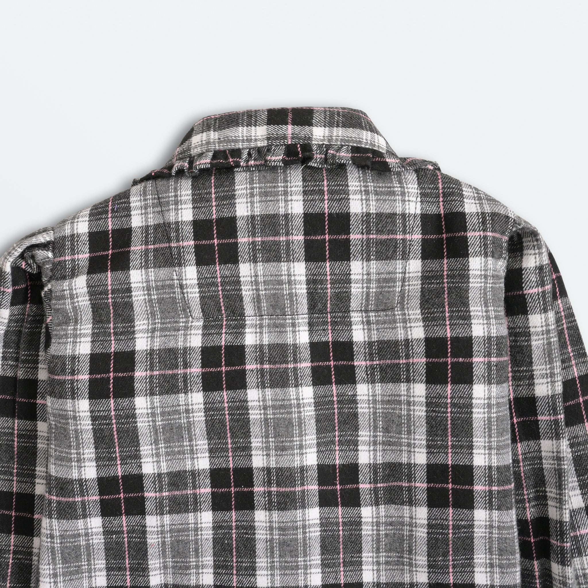 Black Checkered Flannel Top