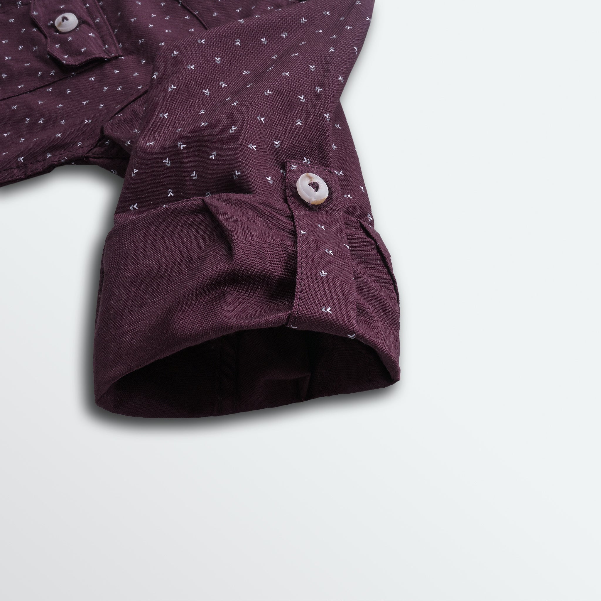 Burgundy Printed Full Sleeves Shirt