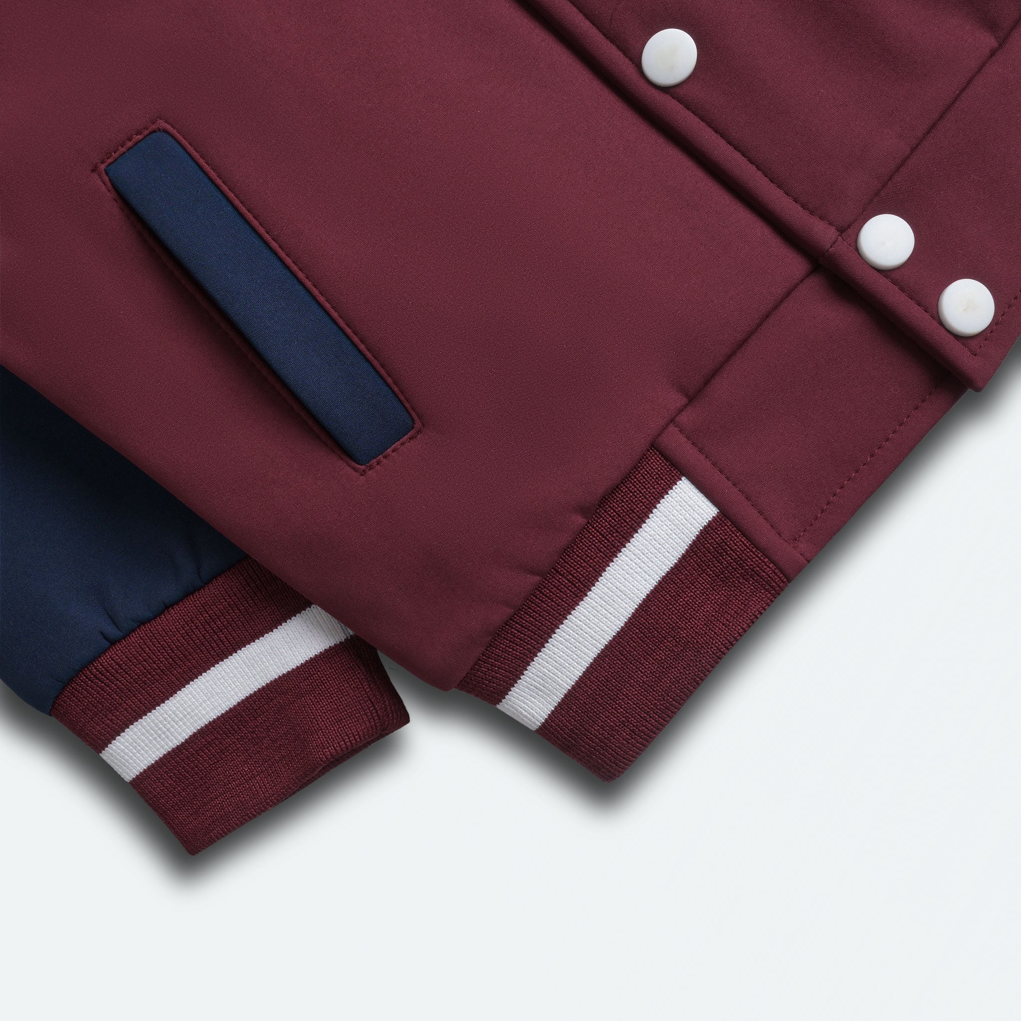 Maroon & Navy Bomber Quilted Jacket
