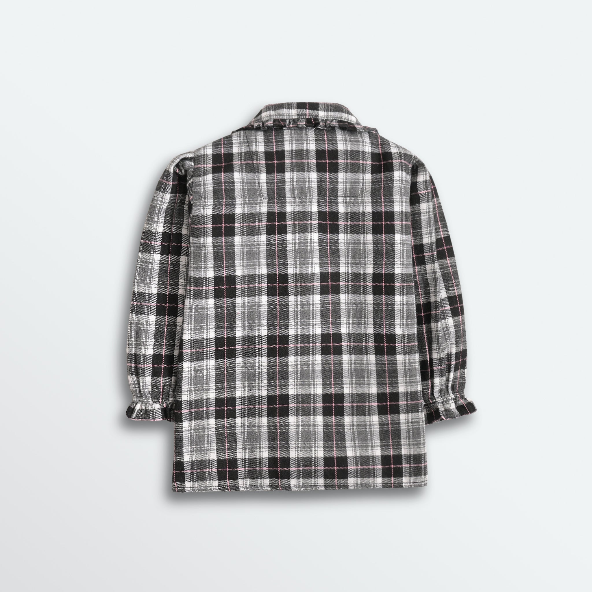 Black Checkered Flannel Top