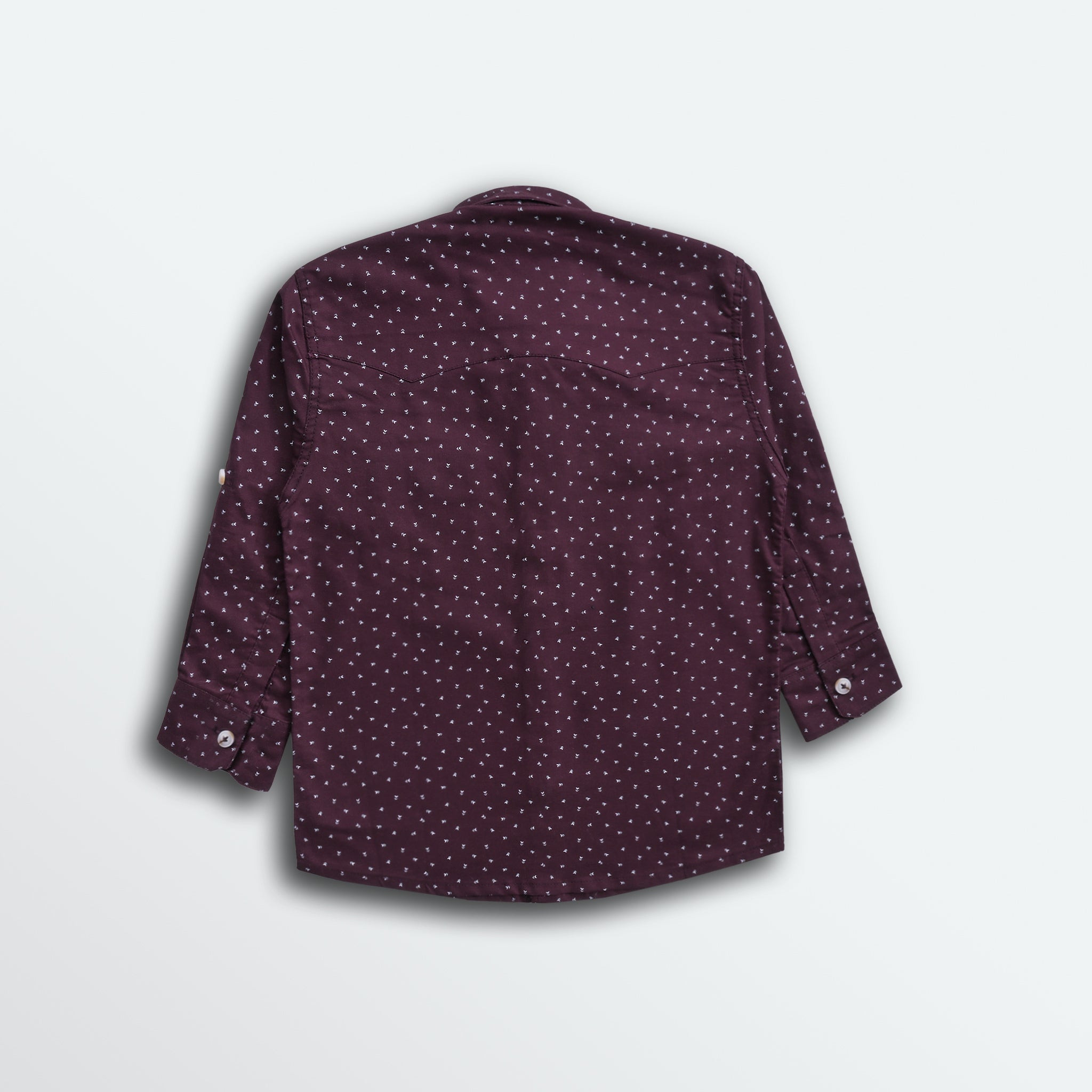 Burgundy Printed Full Sleeves Shirt