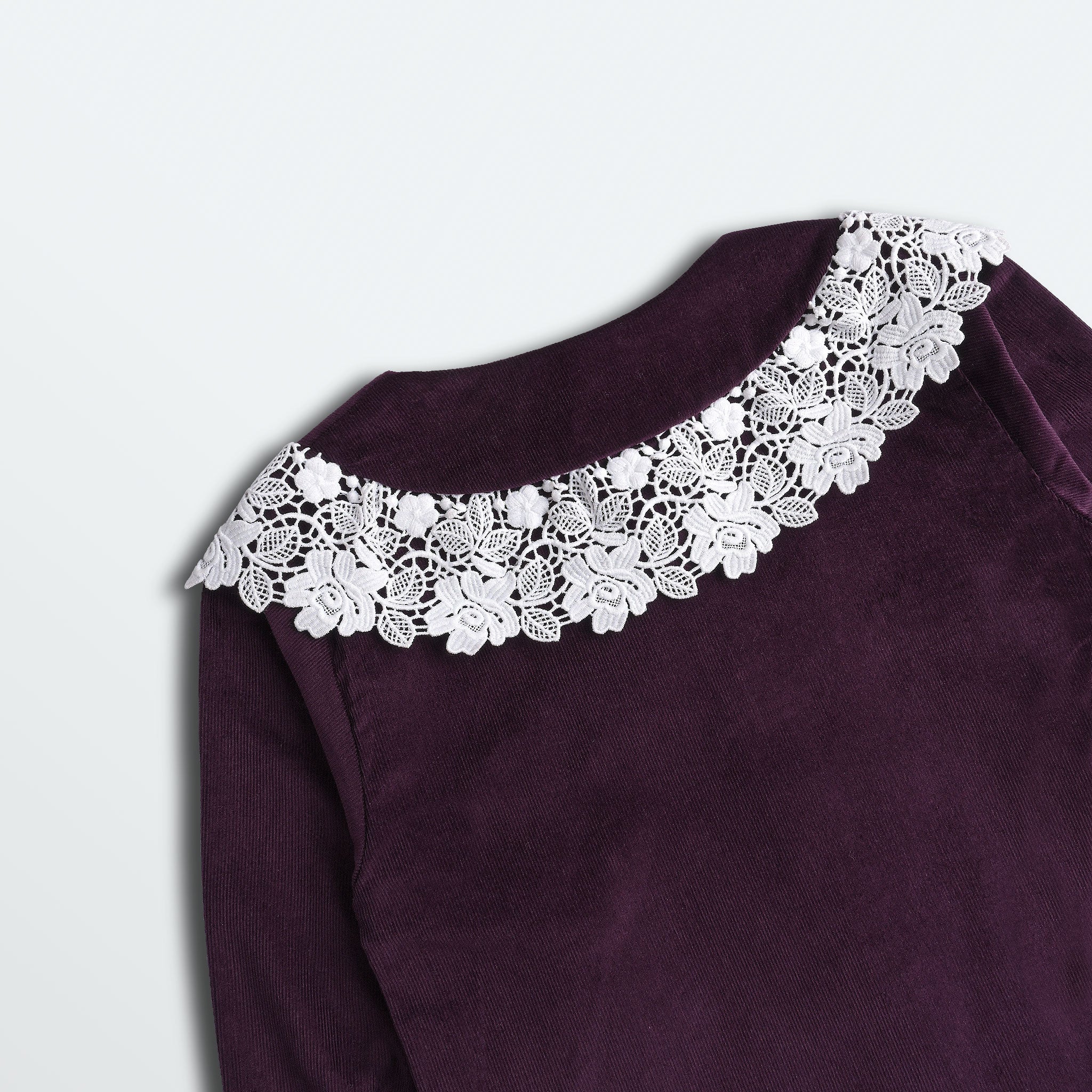 Floral Ruffle Corduroy Dress