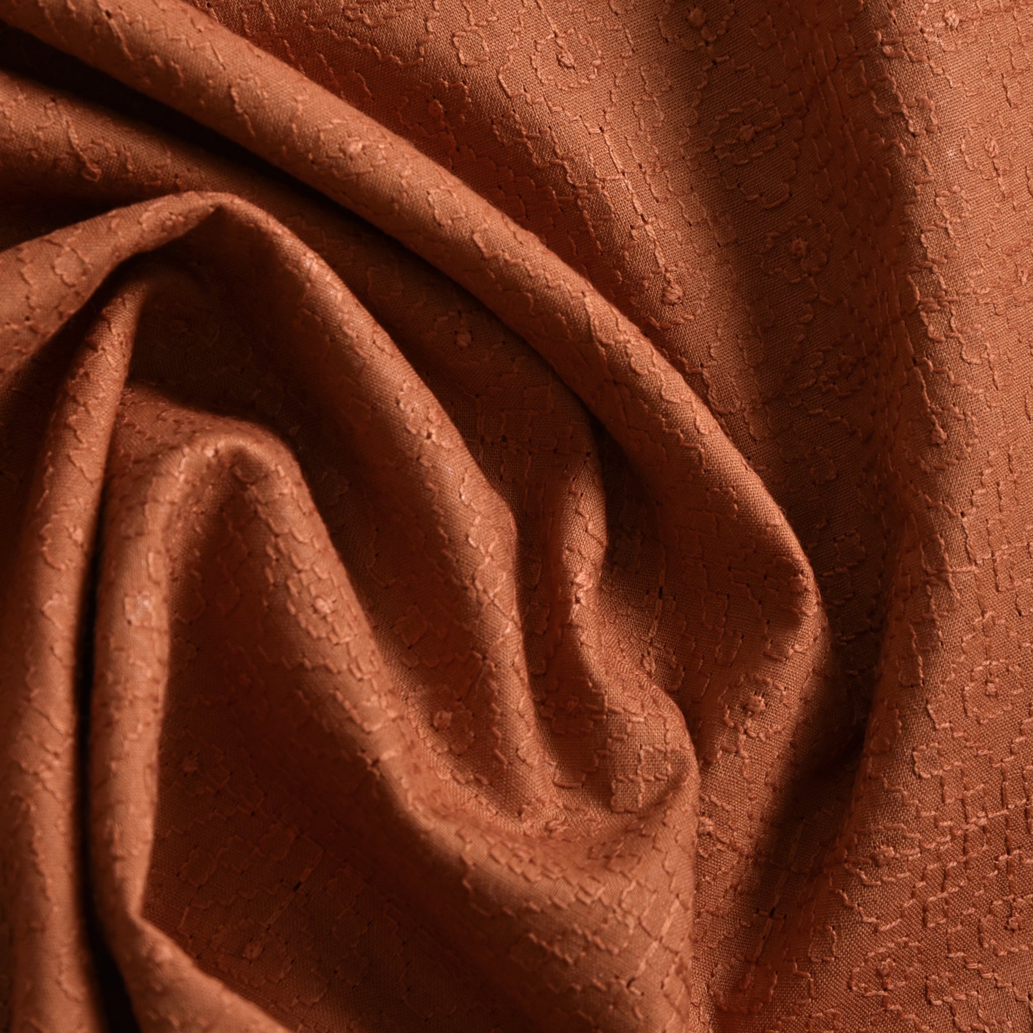 Rust Embroidered Kurta