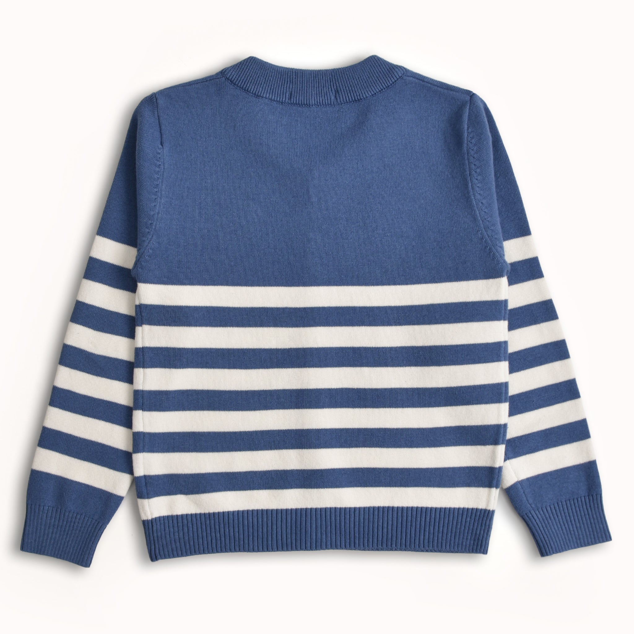 Mid Blue Striped Cardigan