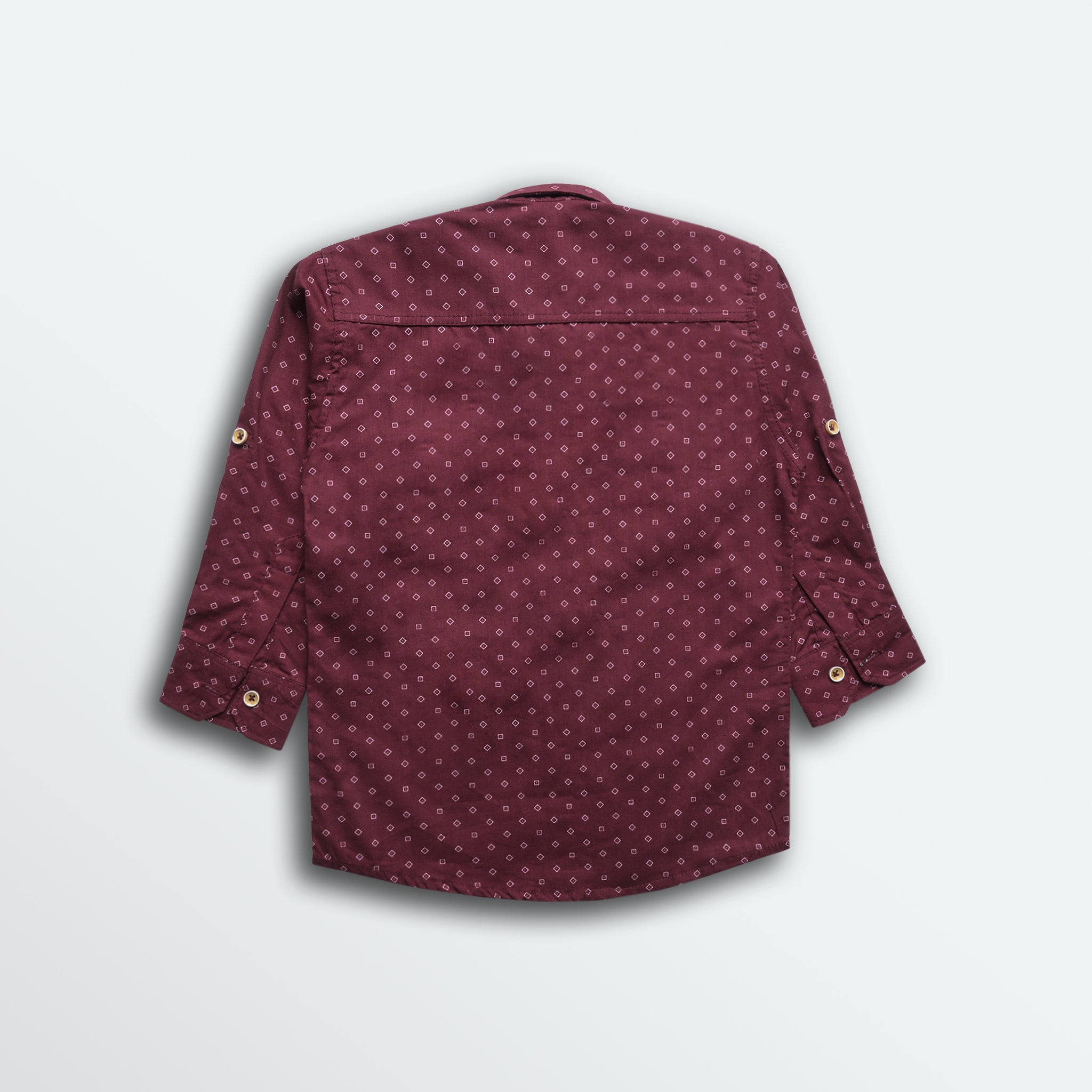 Maroon Doted Full Sleeves Shirt