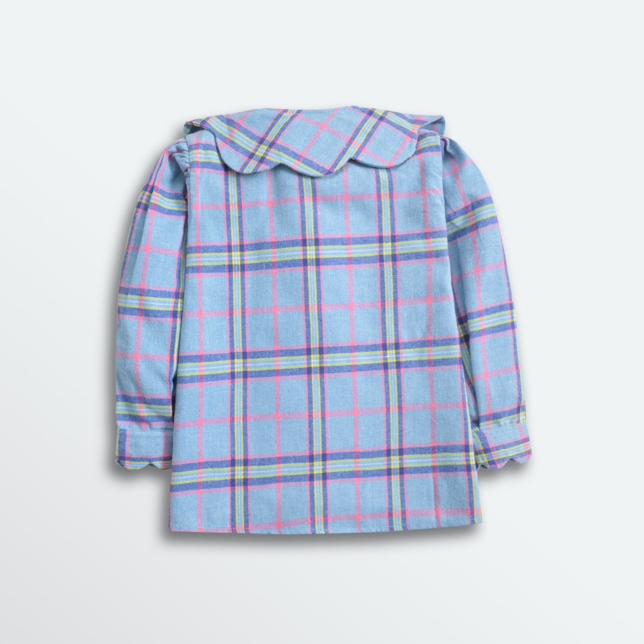 Sky Checkered Flannel Top