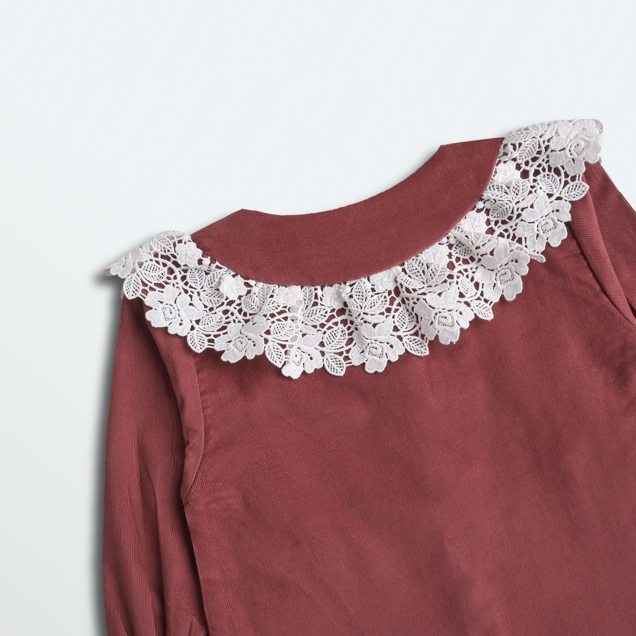 Floral Ruffle Corduroy Dress