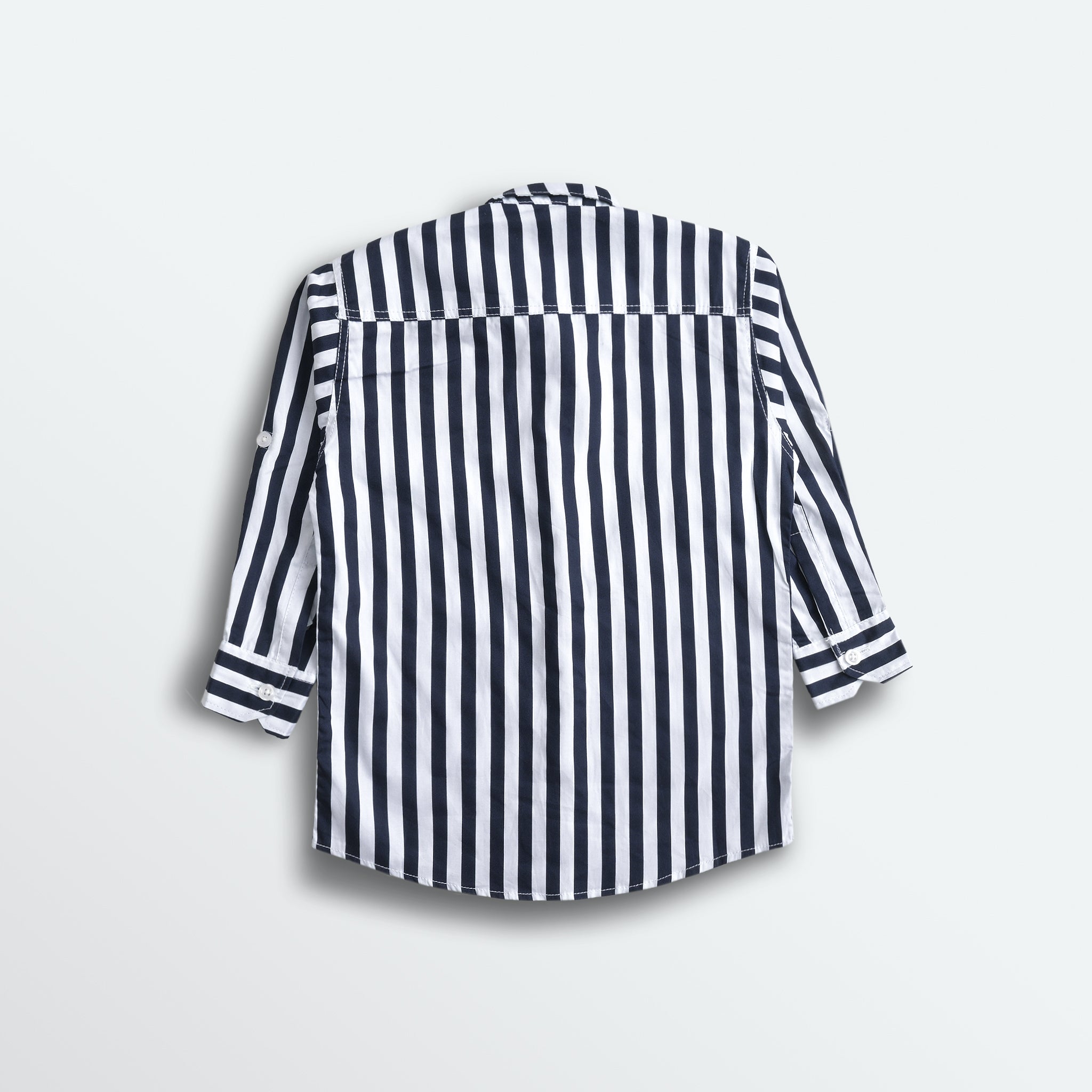 Navy Striped Full Sleeves Shirt