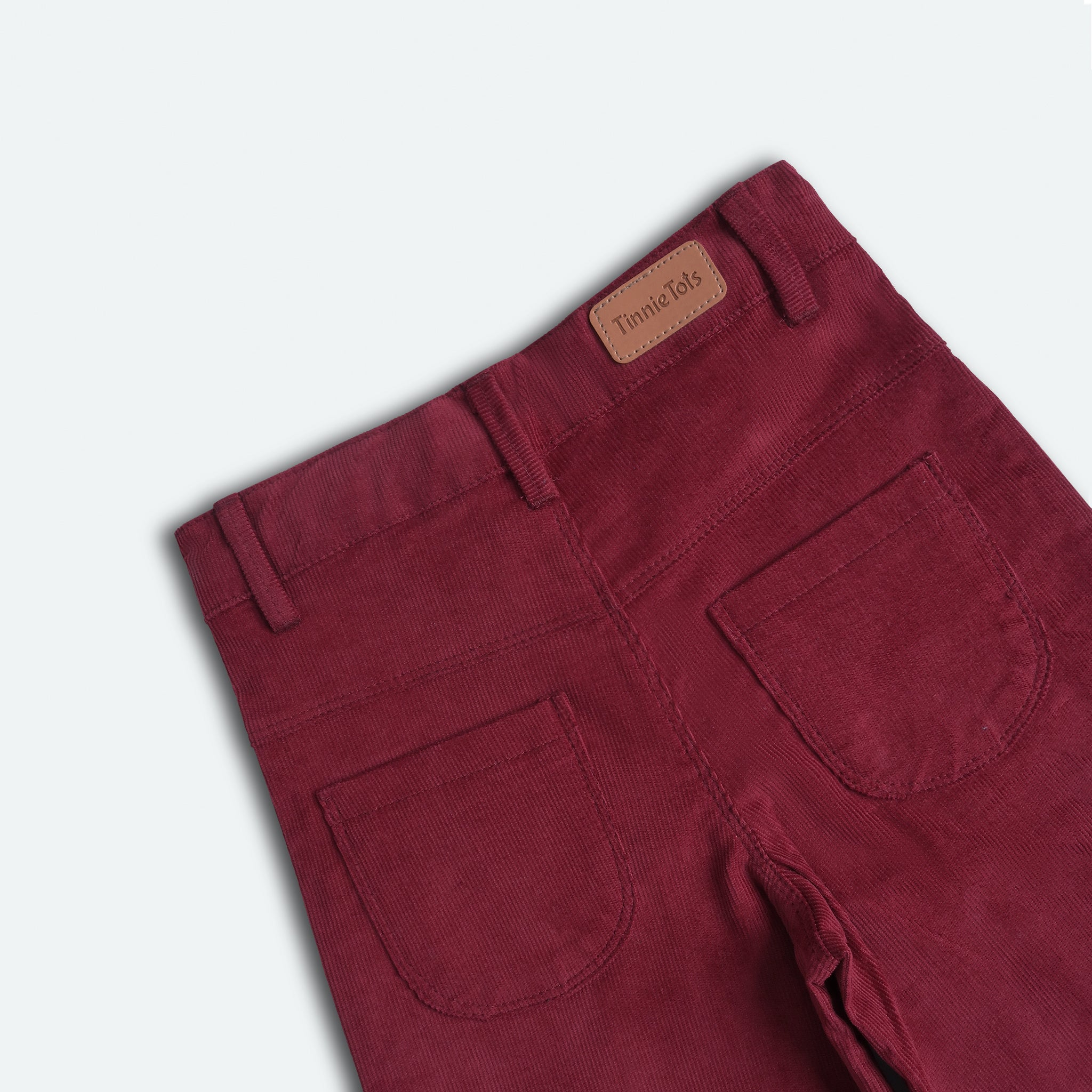 Burgundy Corduroy Flared Pants