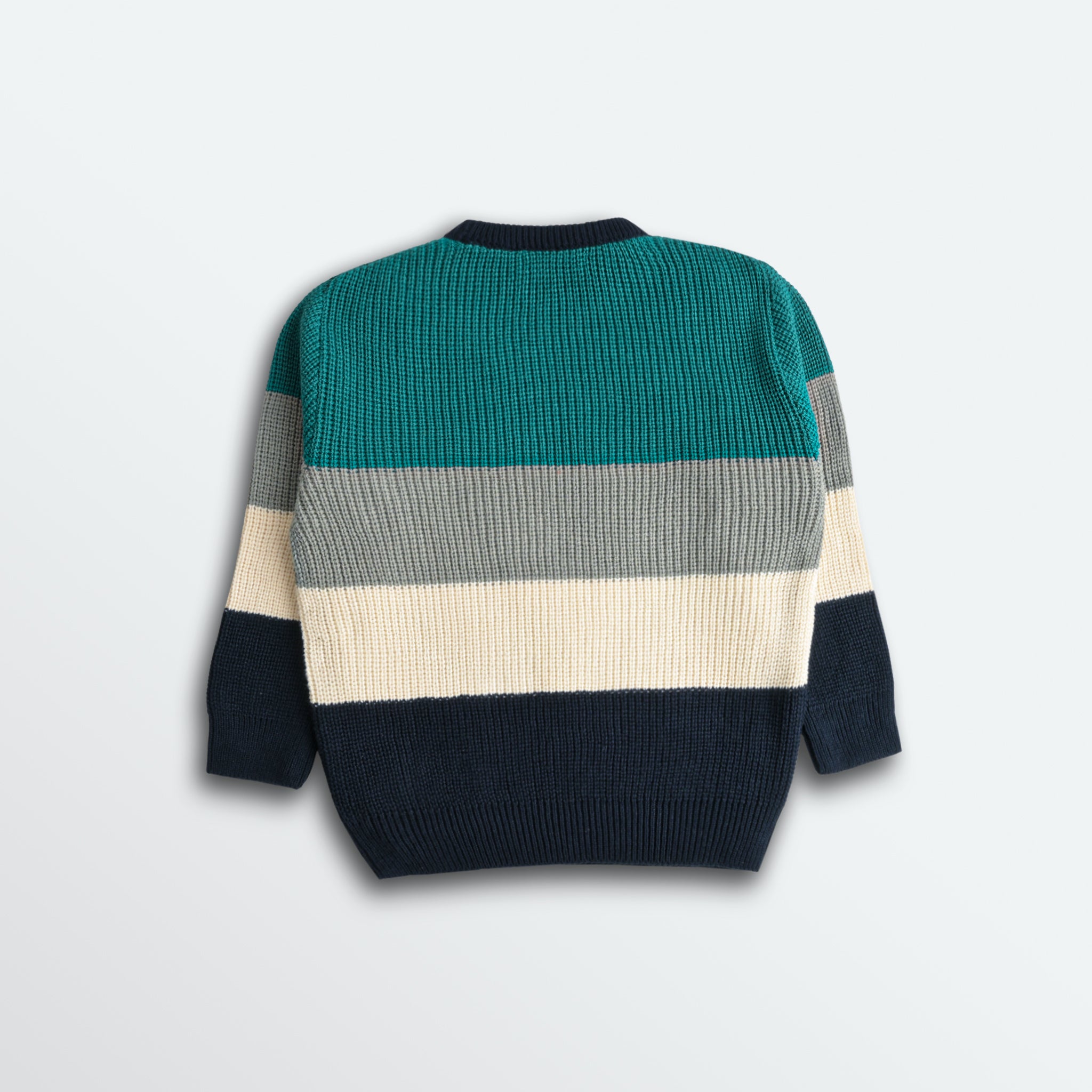 Aqua Striped Chunky Knit Sweater