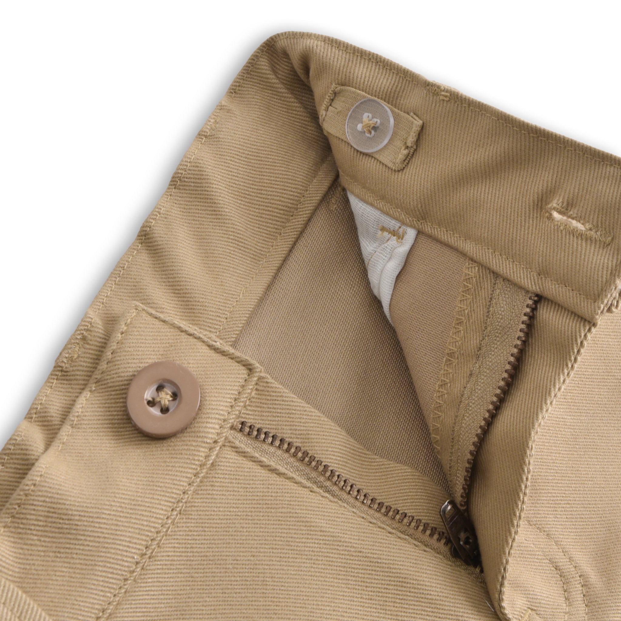 Khaki Cotton Shorts