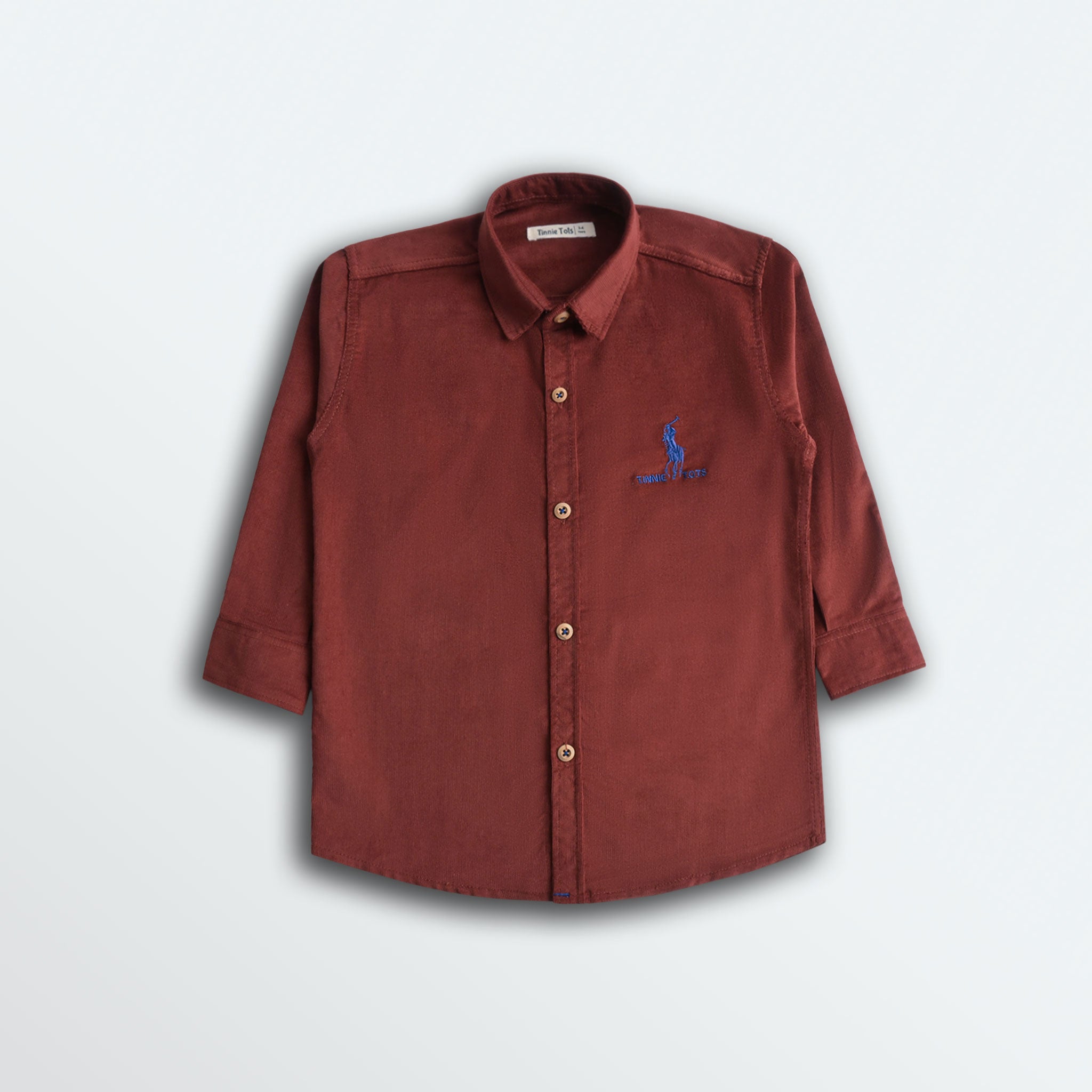 Rust Corduroy Full Sleeves Shirt