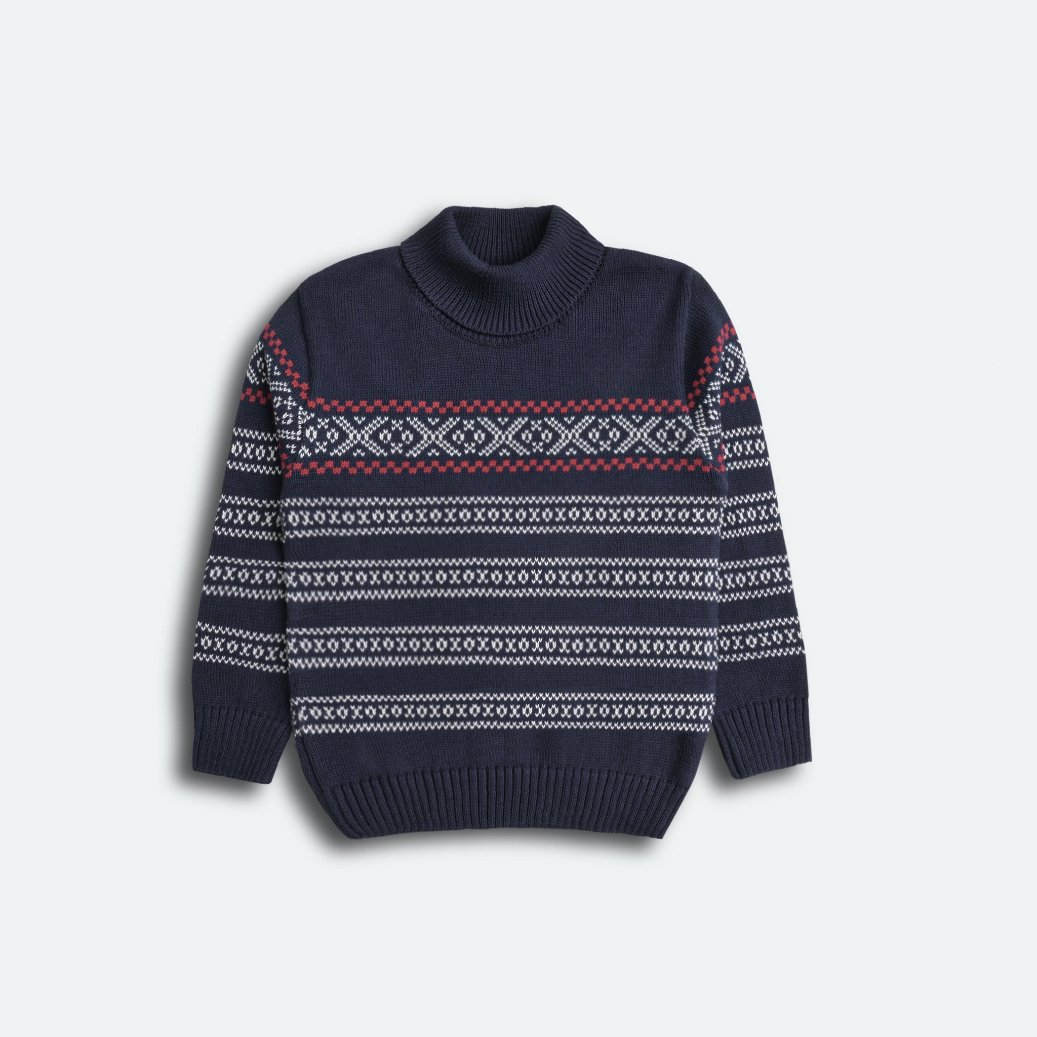 Turtleneck Jacquard Knitted Sweater