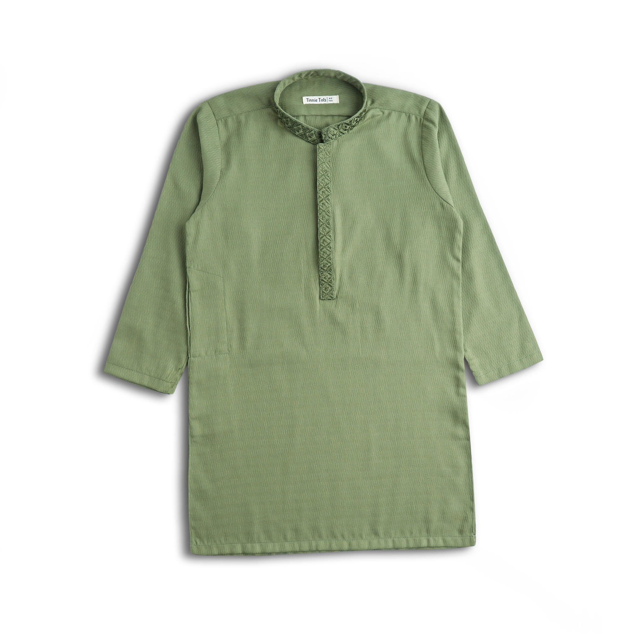 Olive Embroidered Kurta