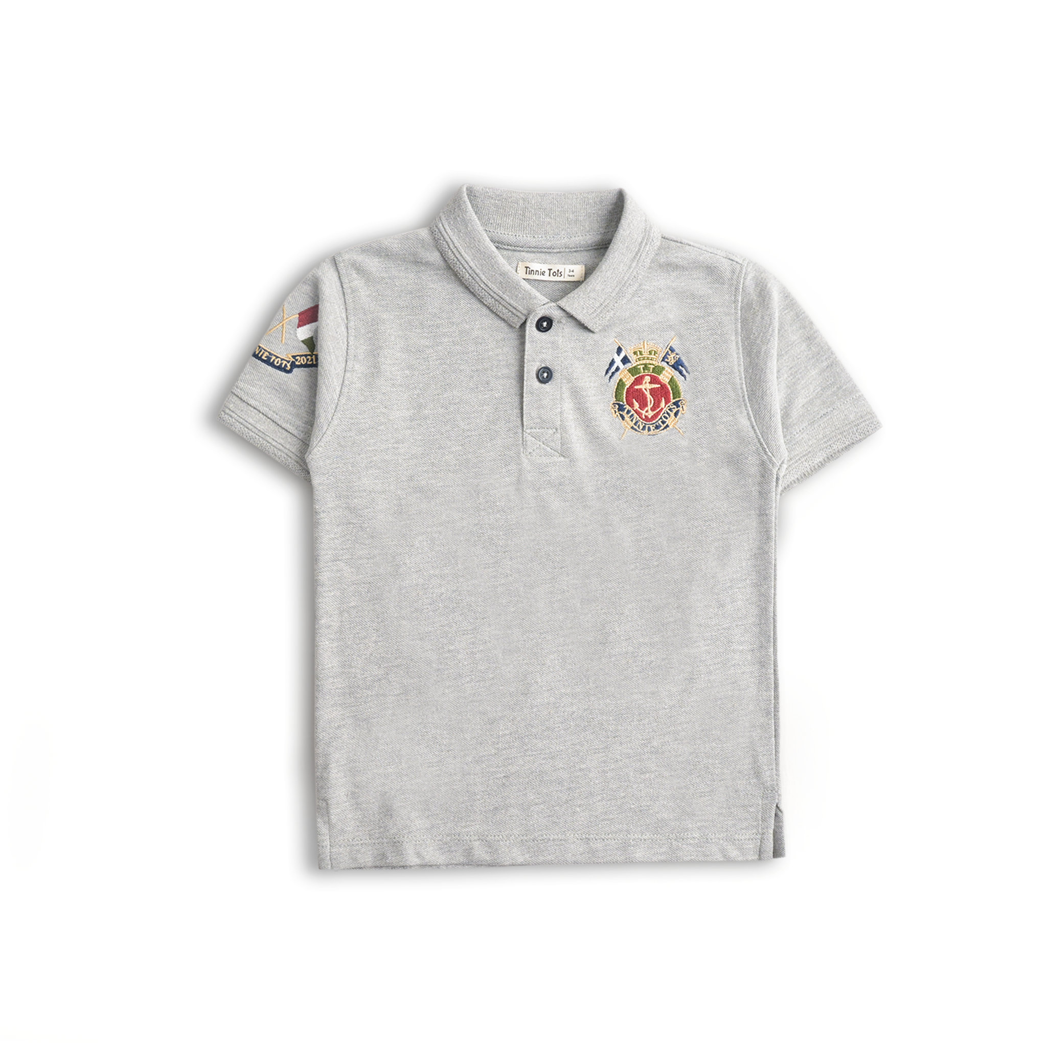 Grey & Olive Polo 2Pc Set