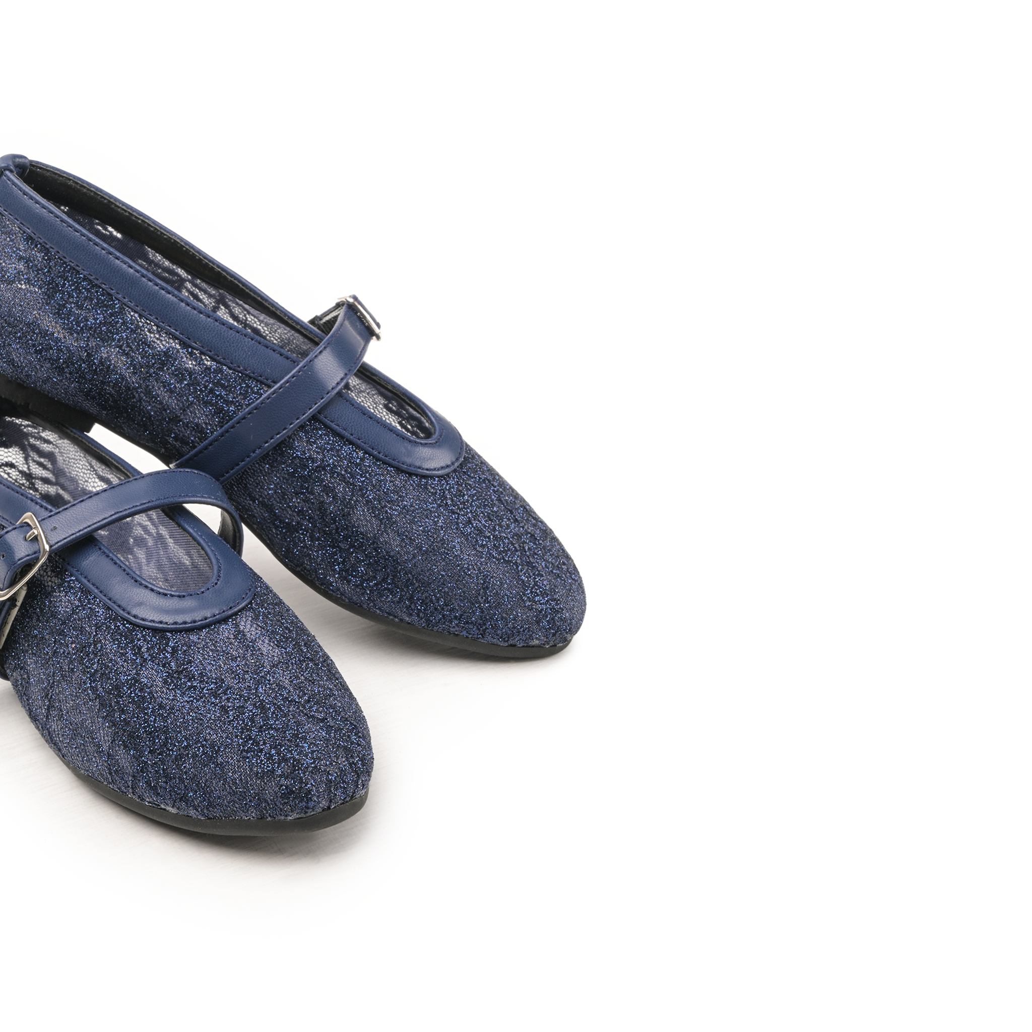 Navy Blue Embellished Alaia Pumps