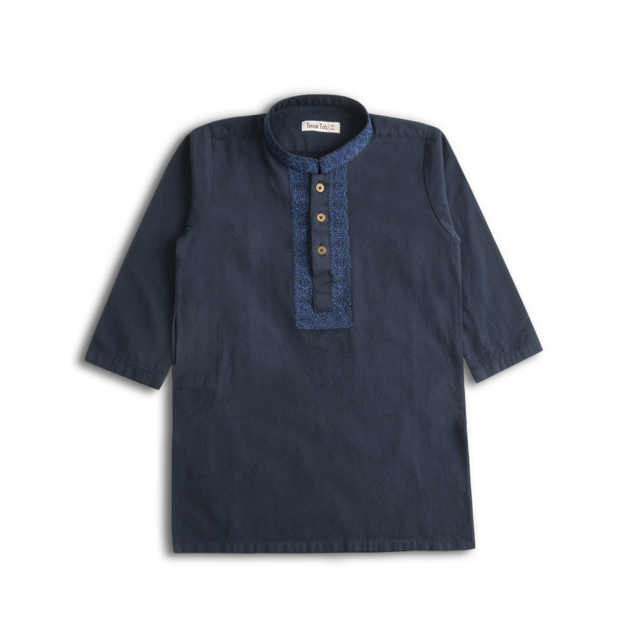 Navy Blue Embroidered Kurta