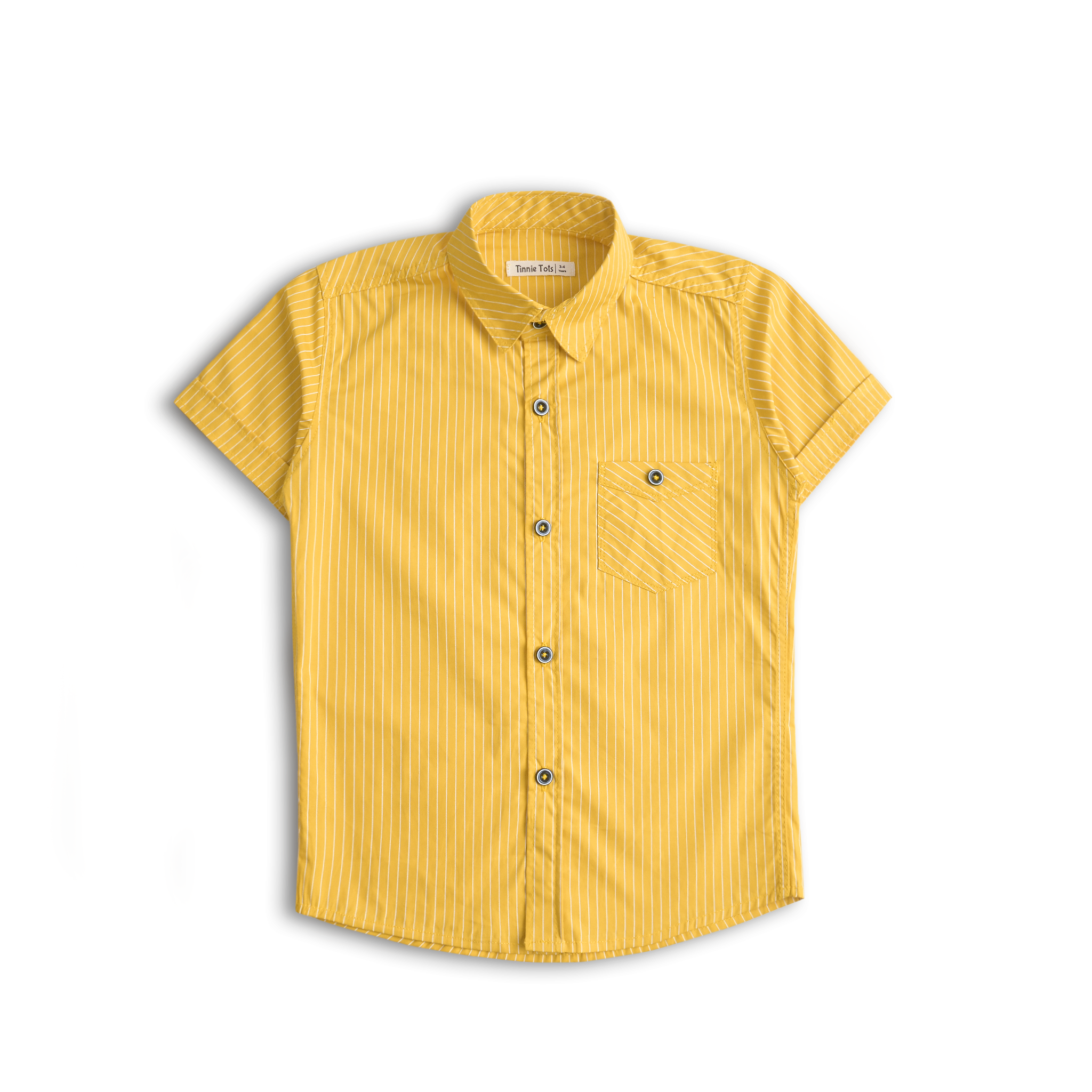 Mustard Striped Short Sleeves Shirt