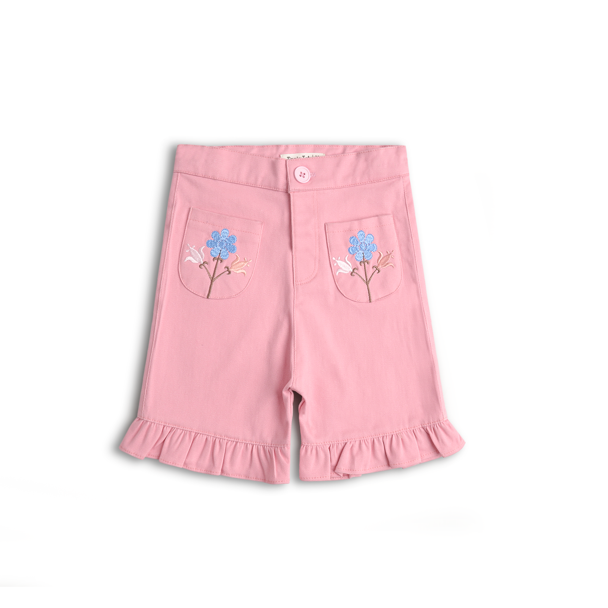 Pink Embroidered Shorts