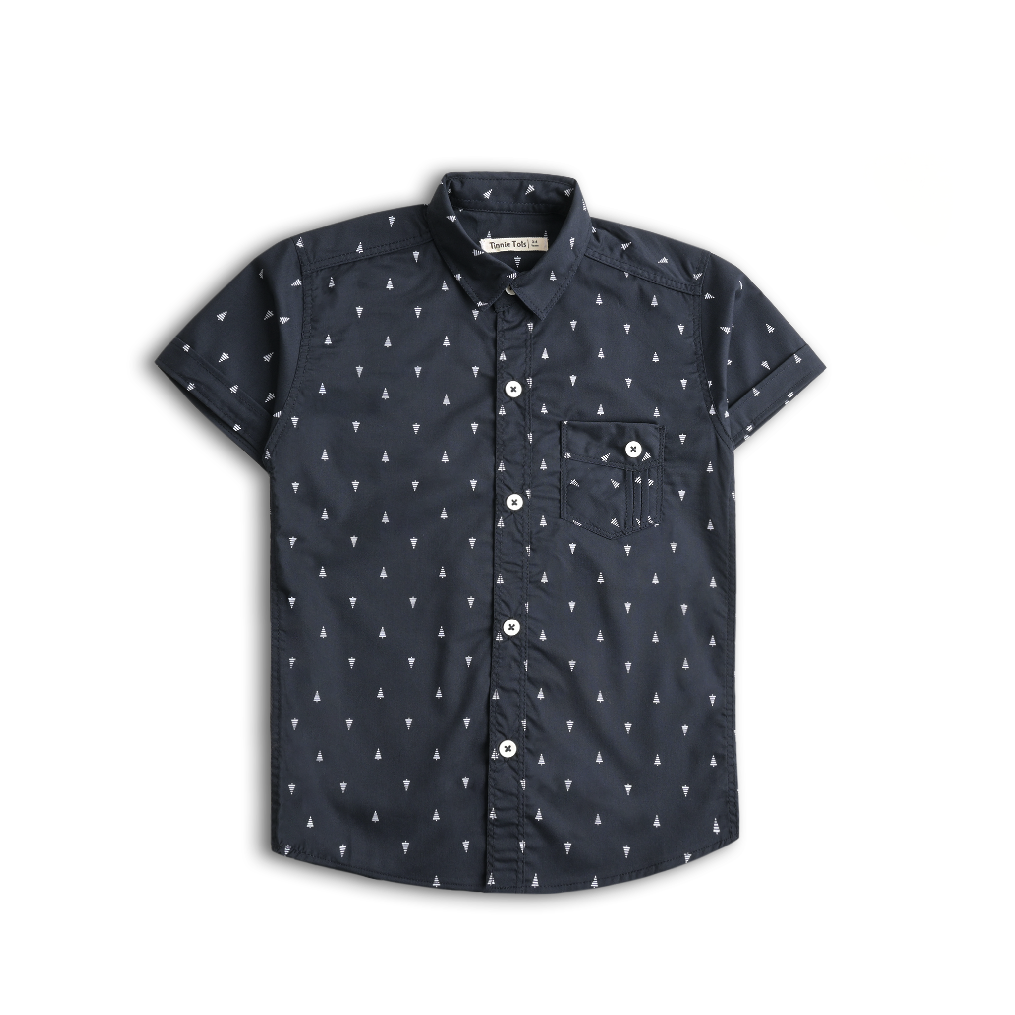 Midnight Blue Printed Short Sleeves Shirt