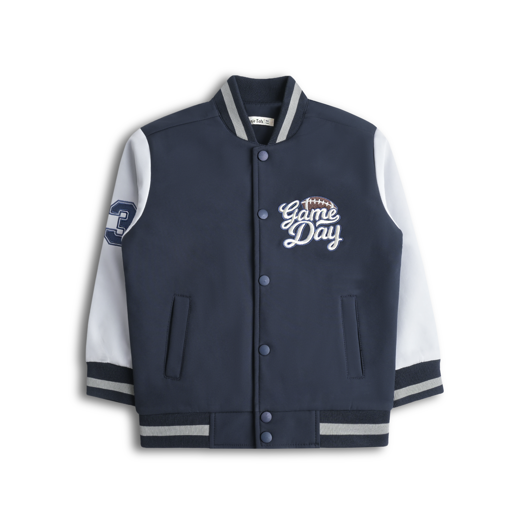 Navy & Grey Bomber Quilted Jacket