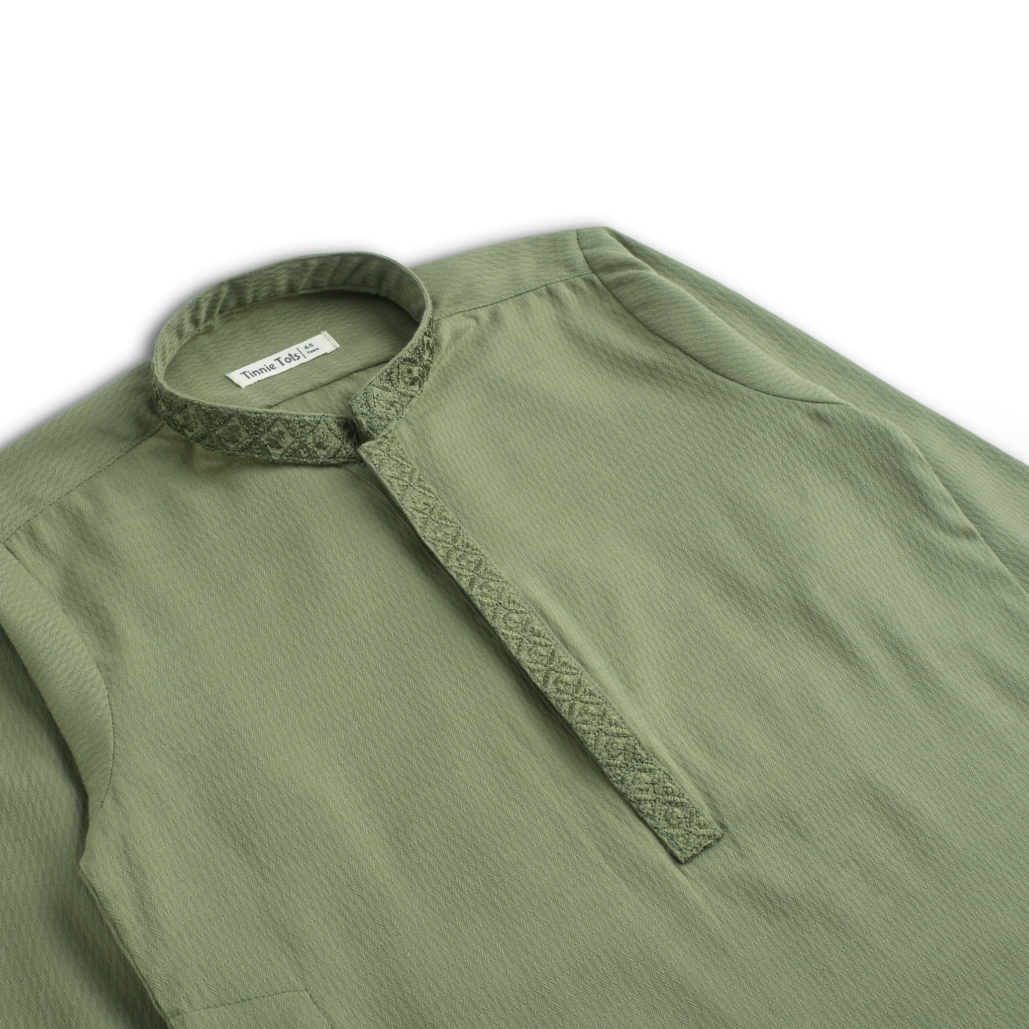 Olive Embroidered Kurta