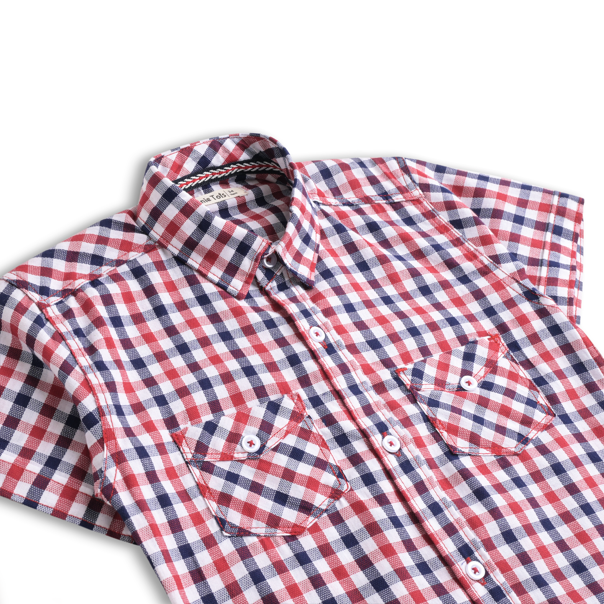 Red & Blue Short Sleeves Shirt