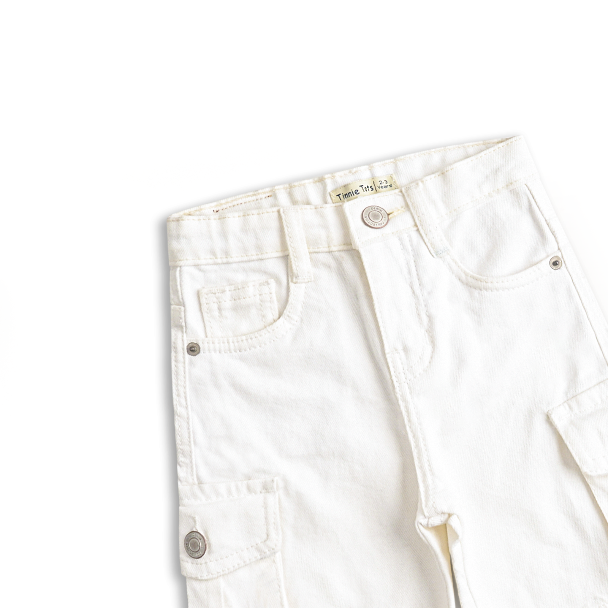 White Cargo Denim Shorts