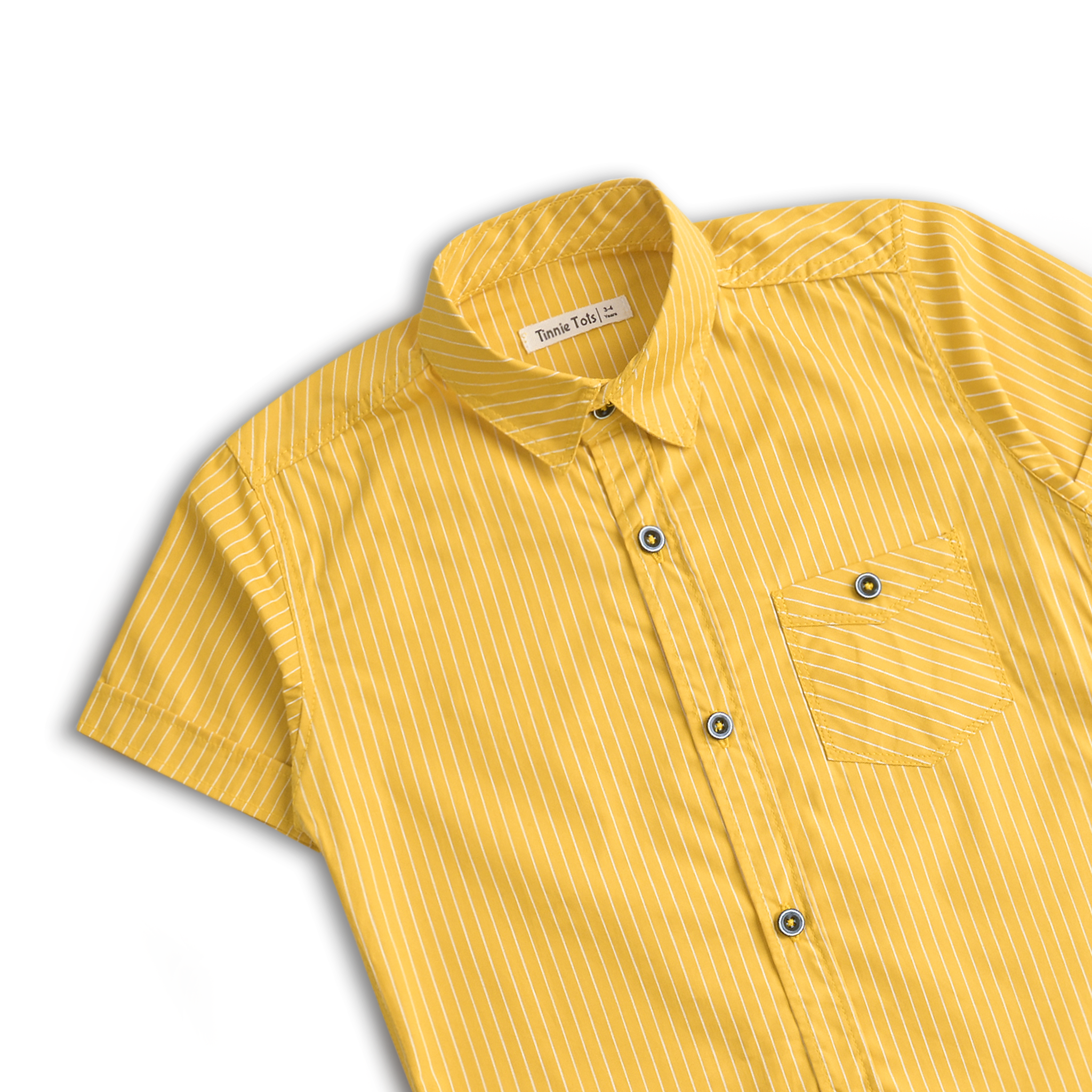 Mustard Striped Short Sleeves Shirt