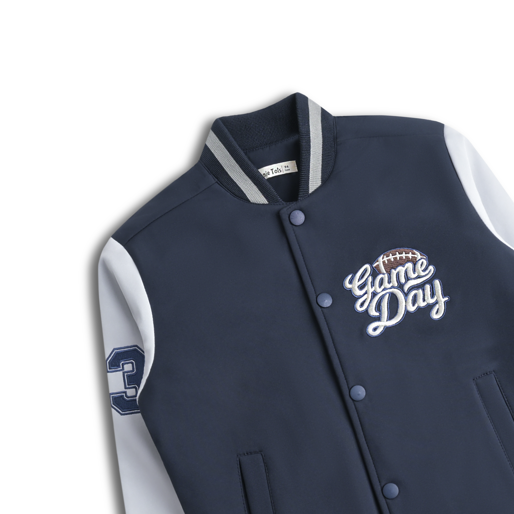 Navy & Grey Bomber Quilted Jacket