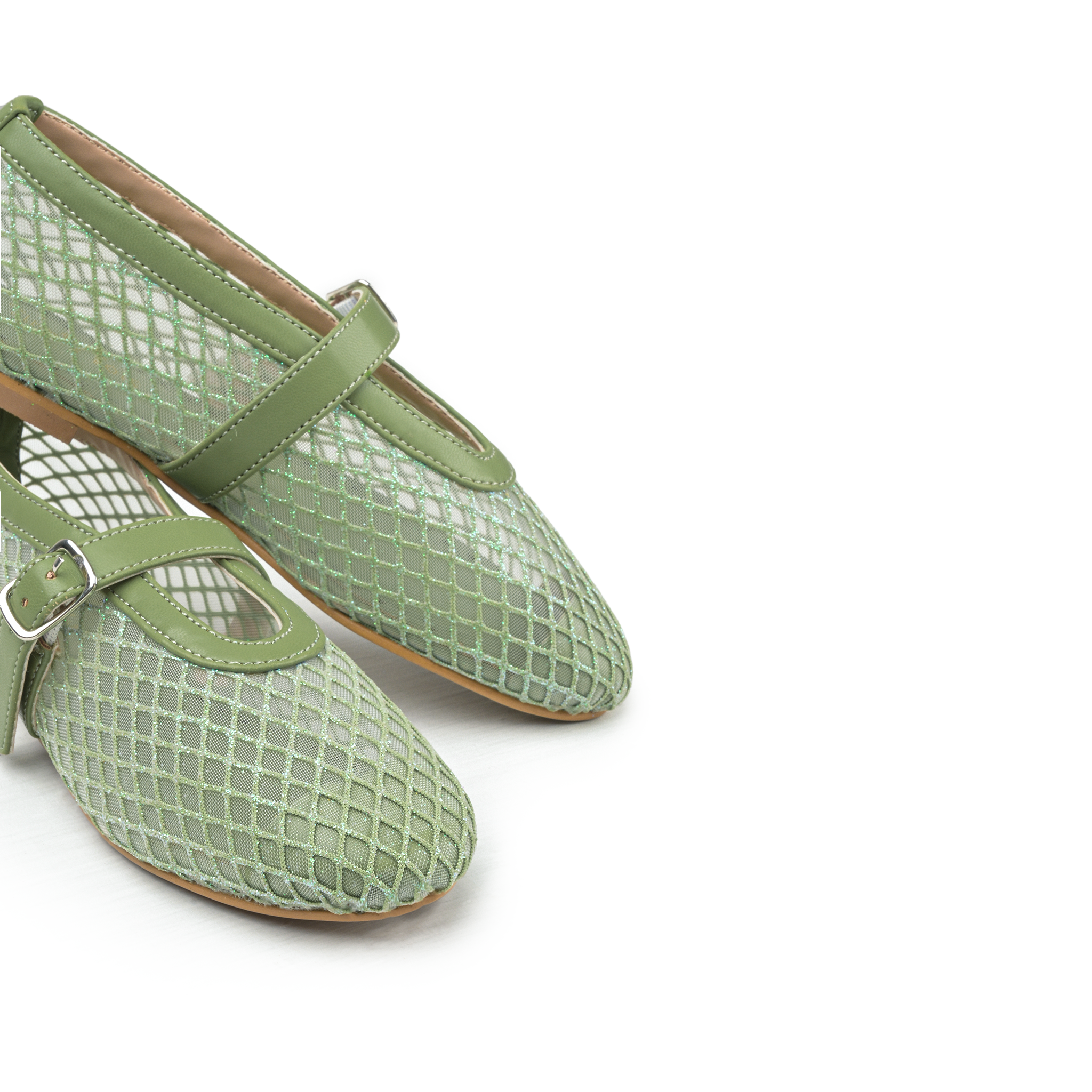 Pastel Green Embellished Alaia Pumps