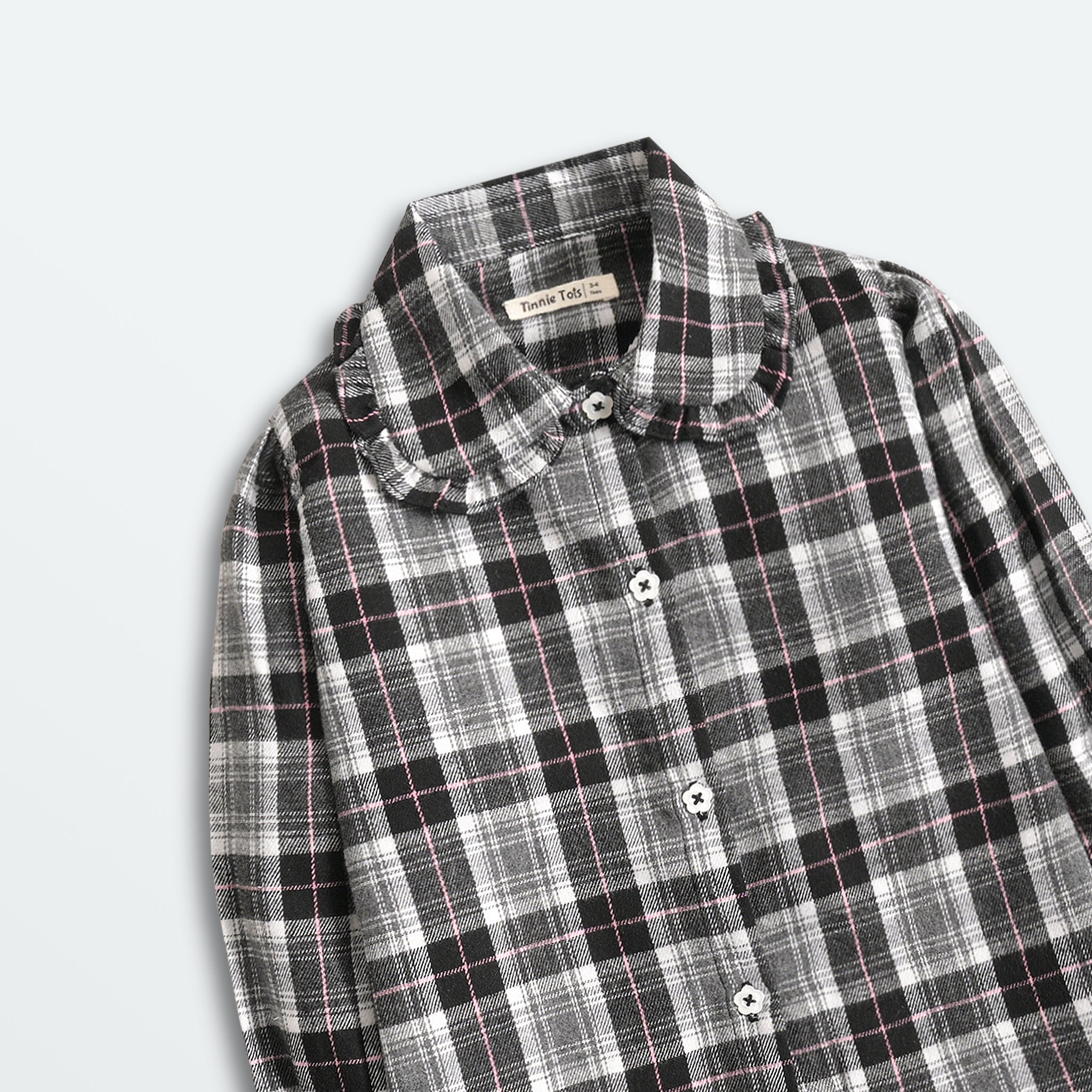 Black Checkered Flannel Top