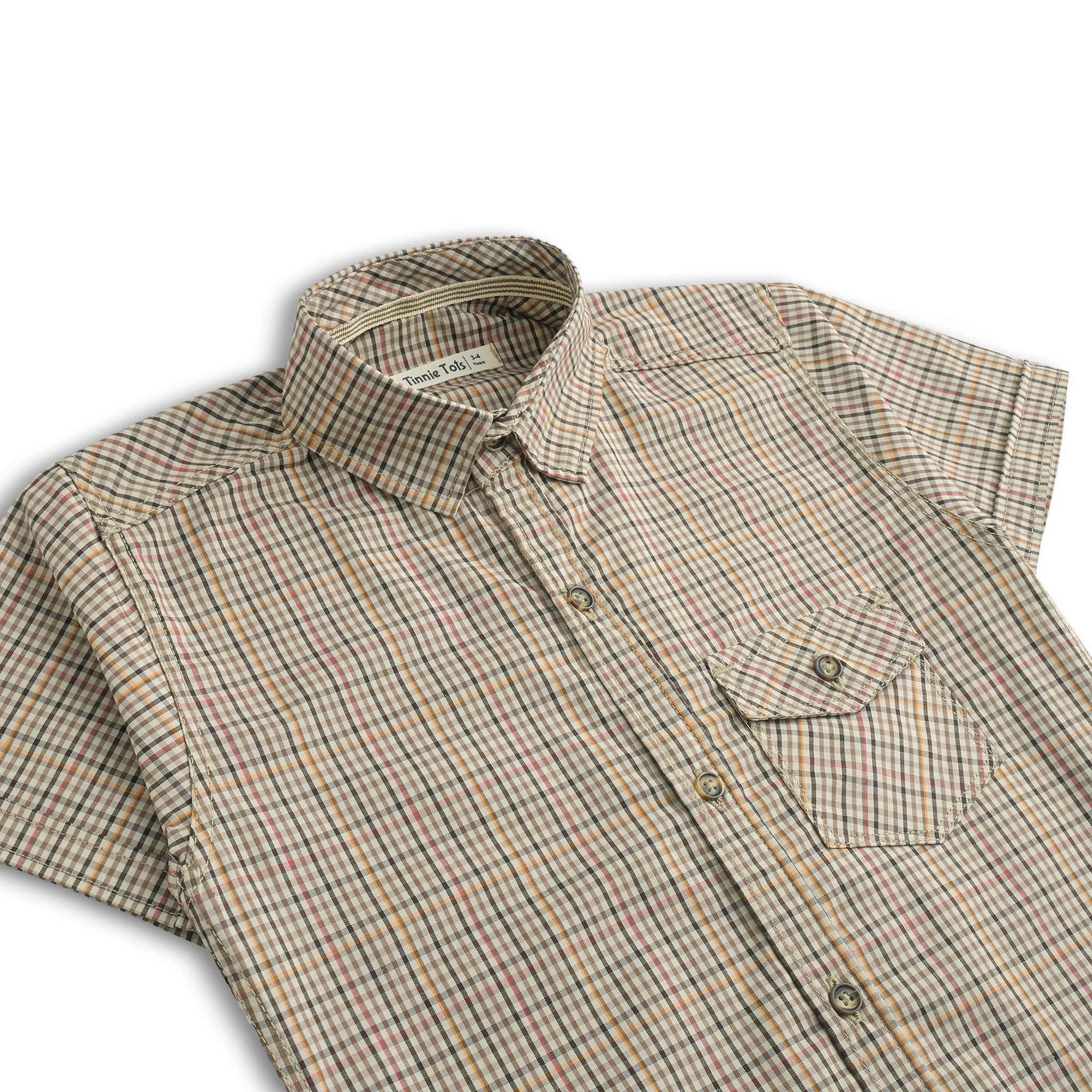 Beige Short Sleeves Shirt